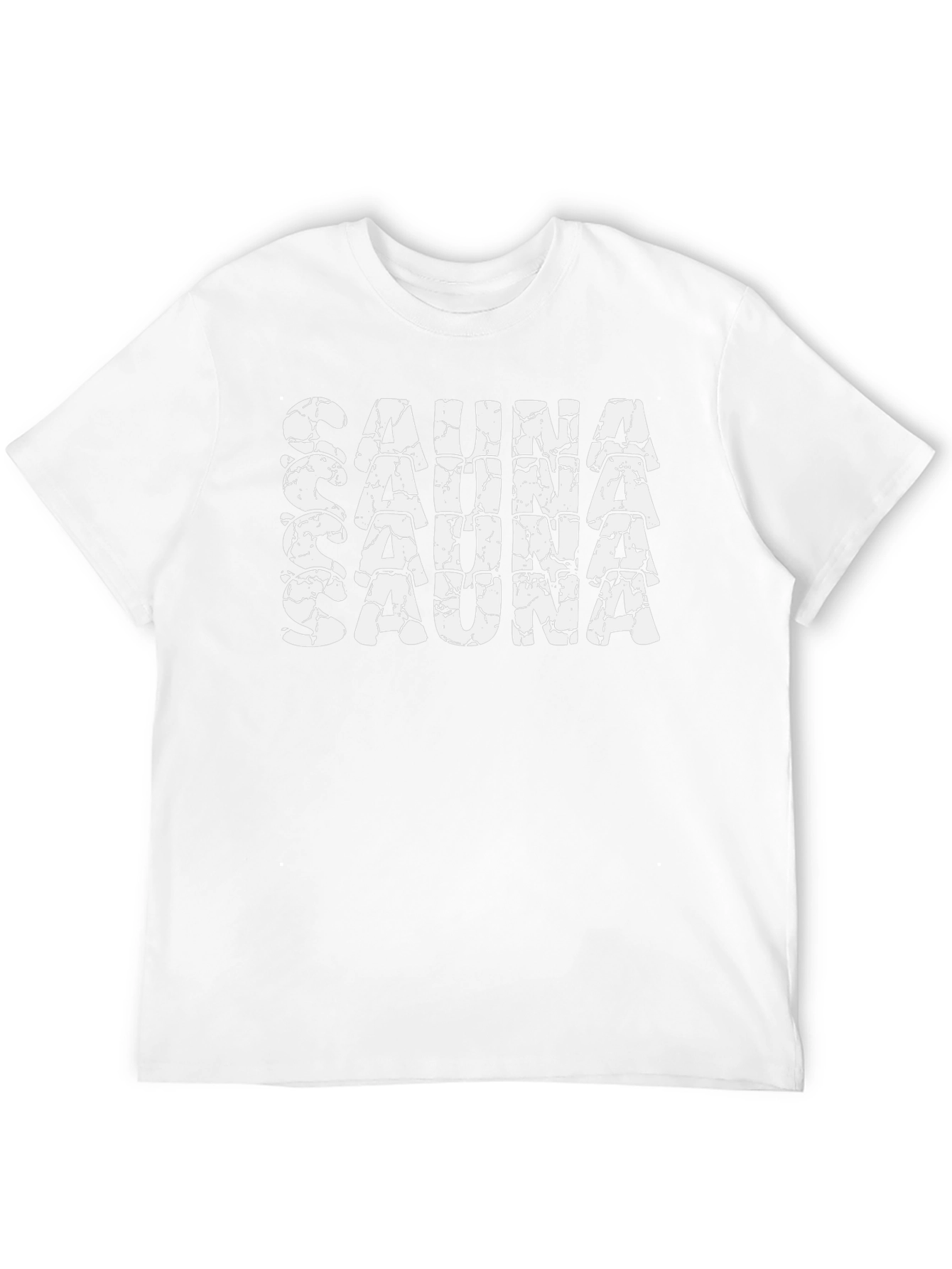 Black Sauna Text Tee - Black Cotton T-Shirt view 12