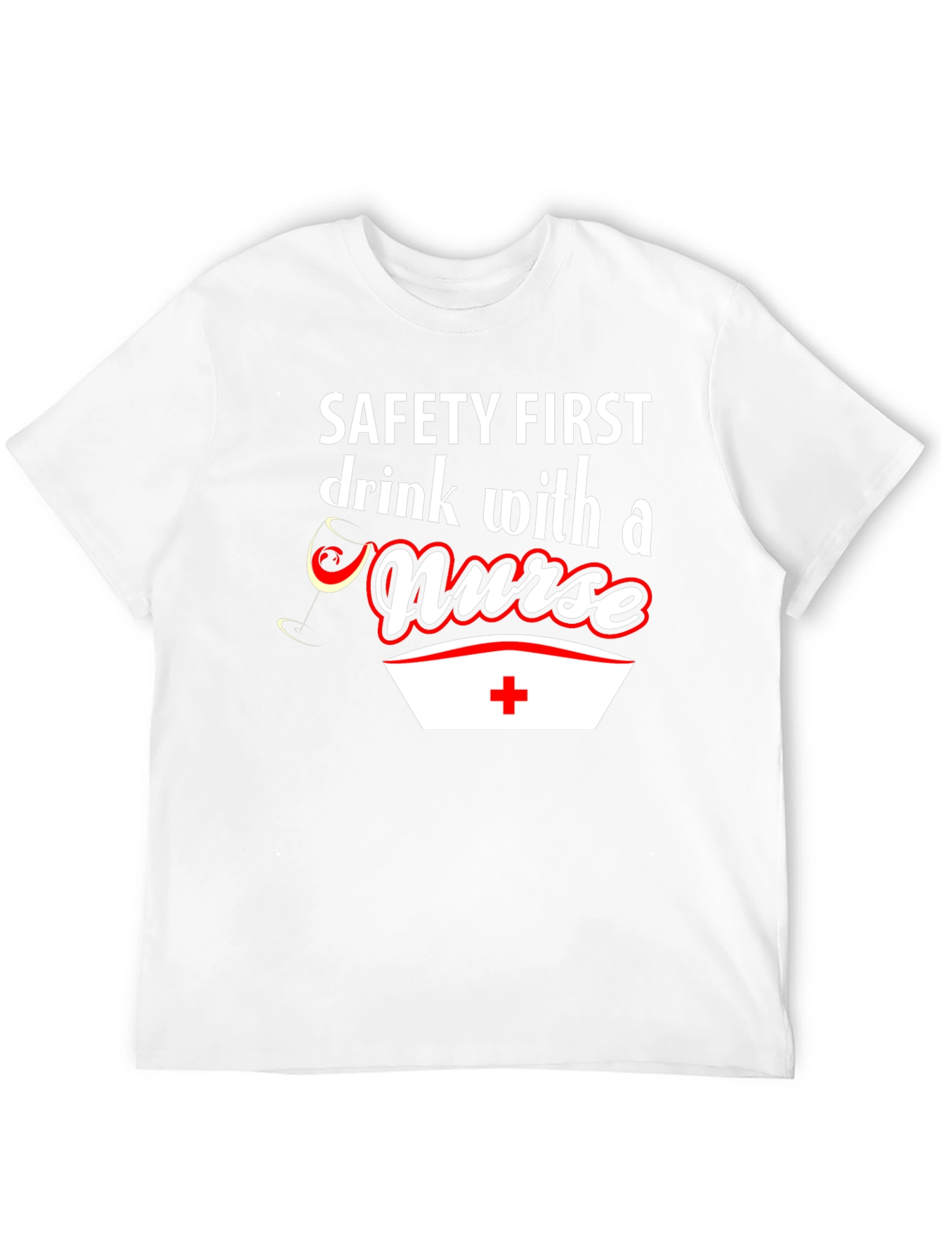 Black Safety First Drink With a Nurse T-Shirt view 12