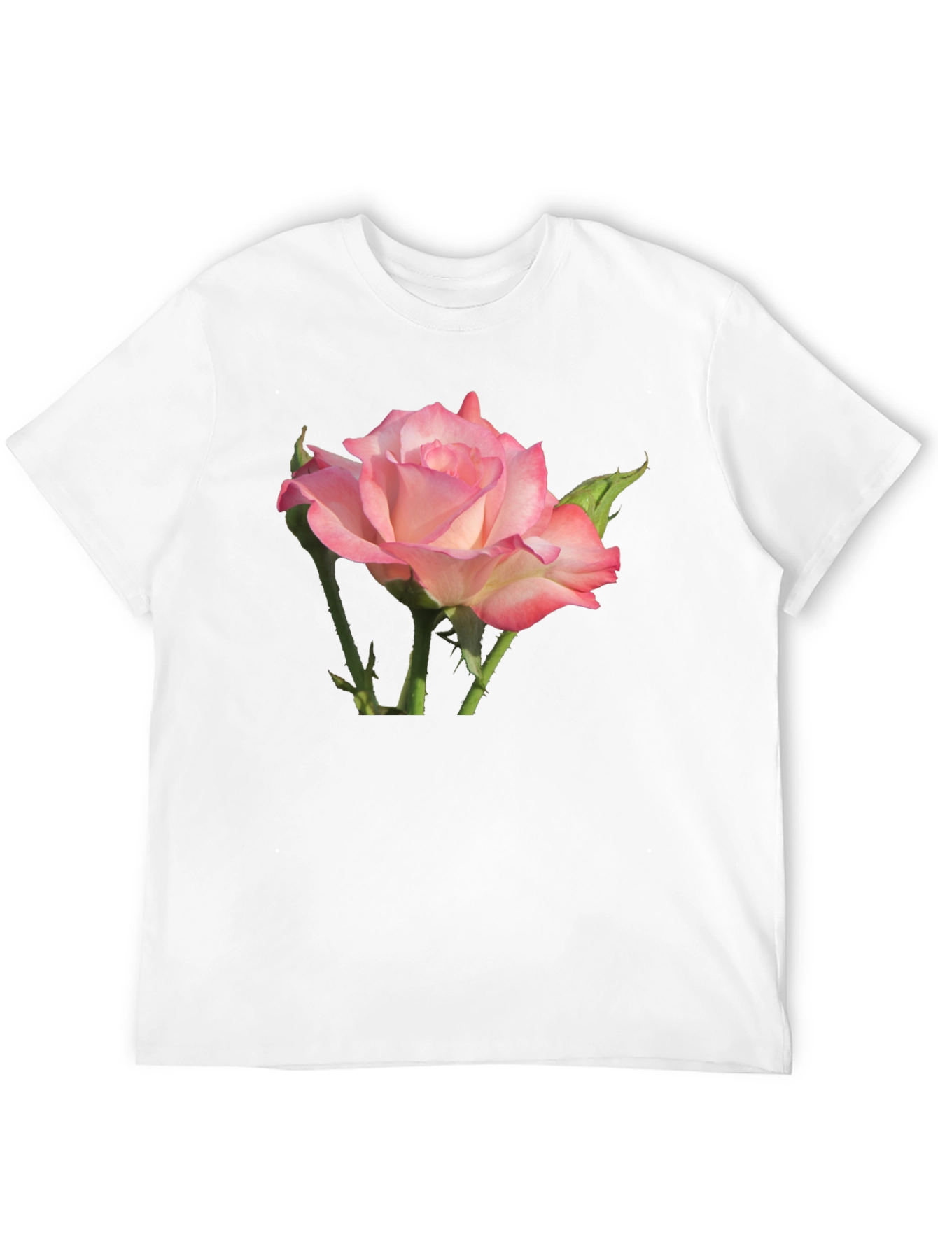 Black Pink Rose Graphic Black T-Shirt view 12