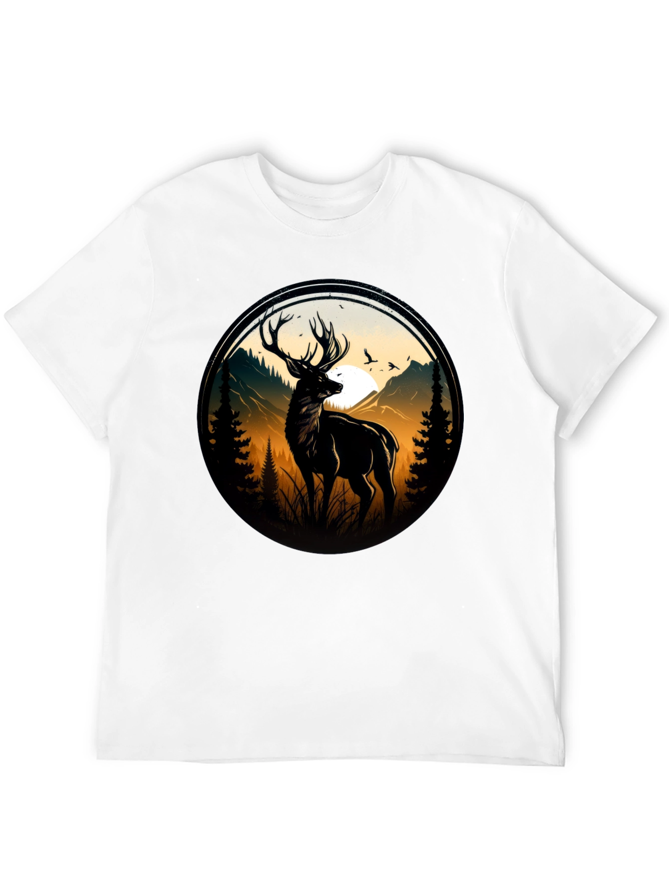 Black Deer Silhouette Graphic Tee - Black view 12