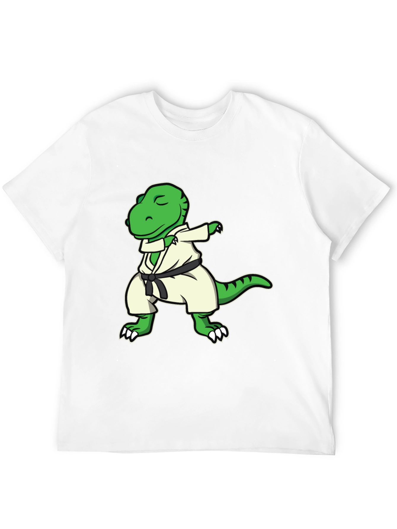 Black Dabbing Dinosaur Karate Black T-Shirt view 12