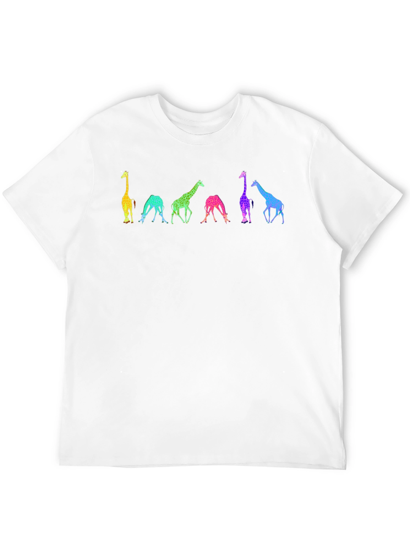 Black Rainbow Giraffe Graphic Tee - Unique Animal Shirt view 12