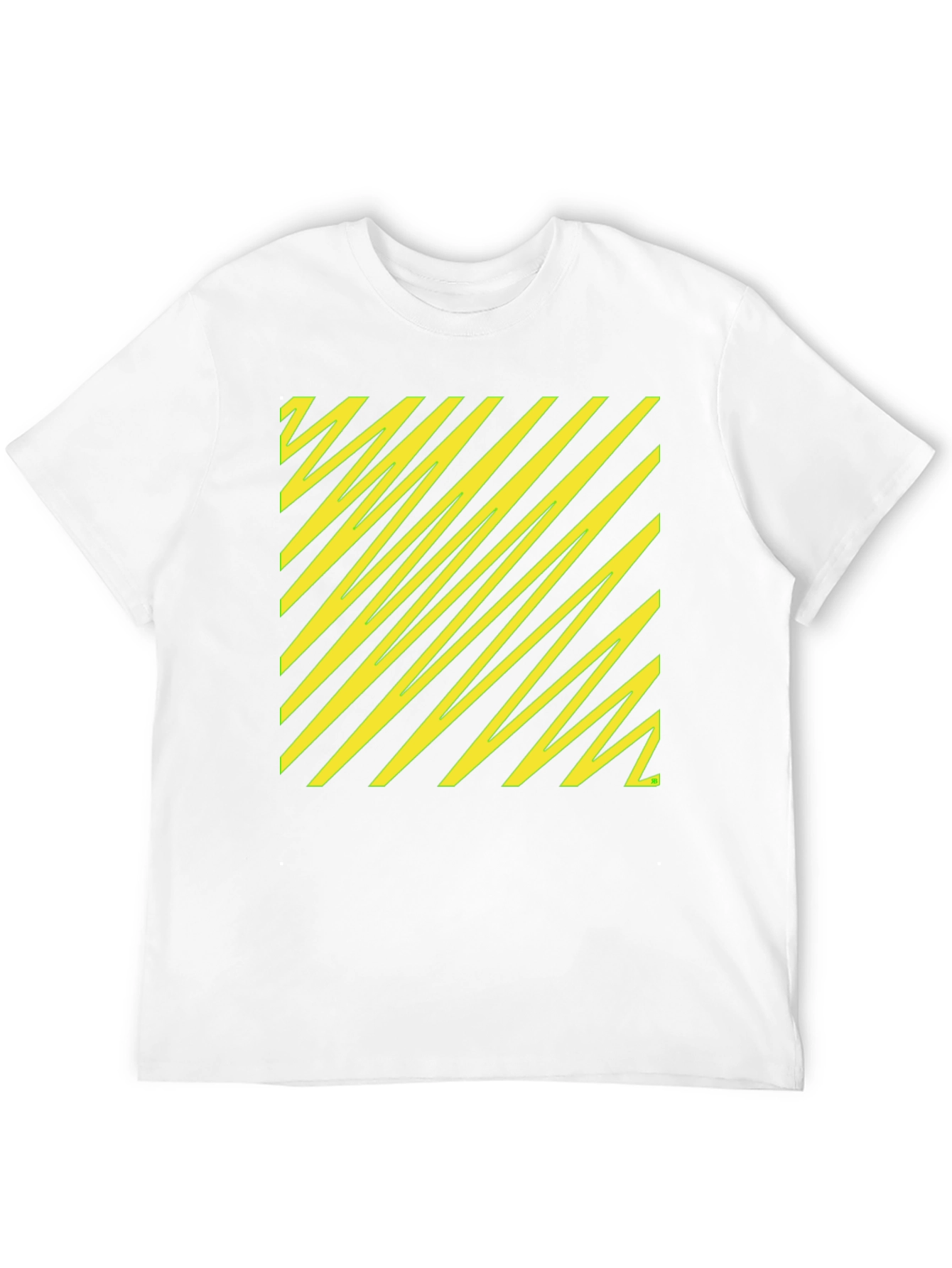 Black Black Tee with Yellow Diagonal Pattern view 12