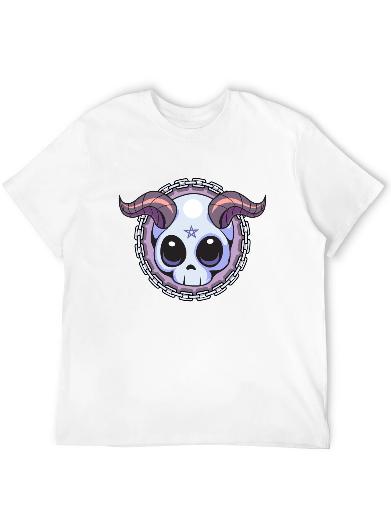 Black Skull & Horns Graphic Tee - Edgy Style view 12
