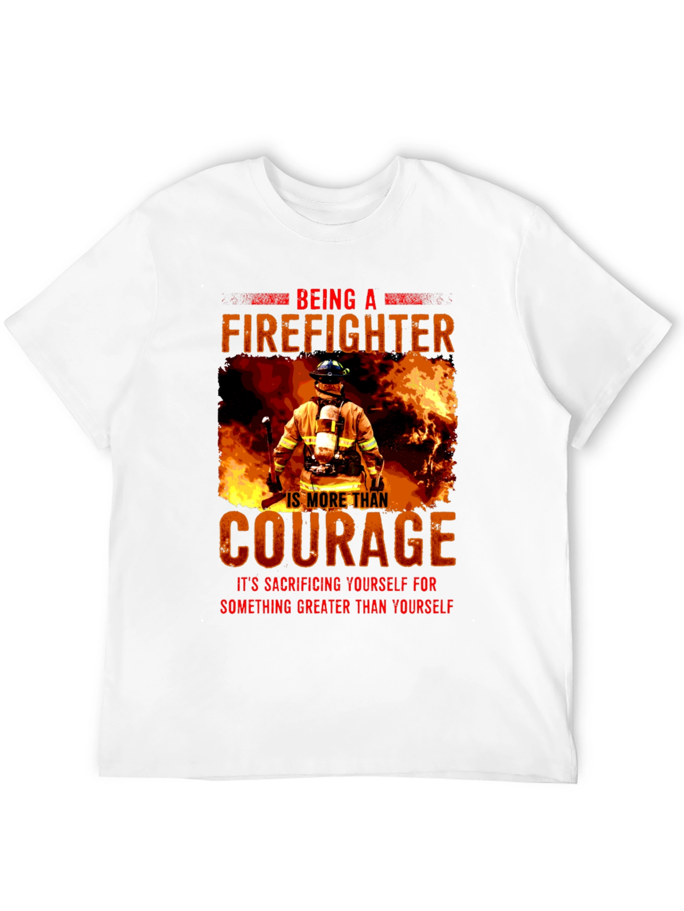 Black Firefighter Courage T-Shirt view 12
