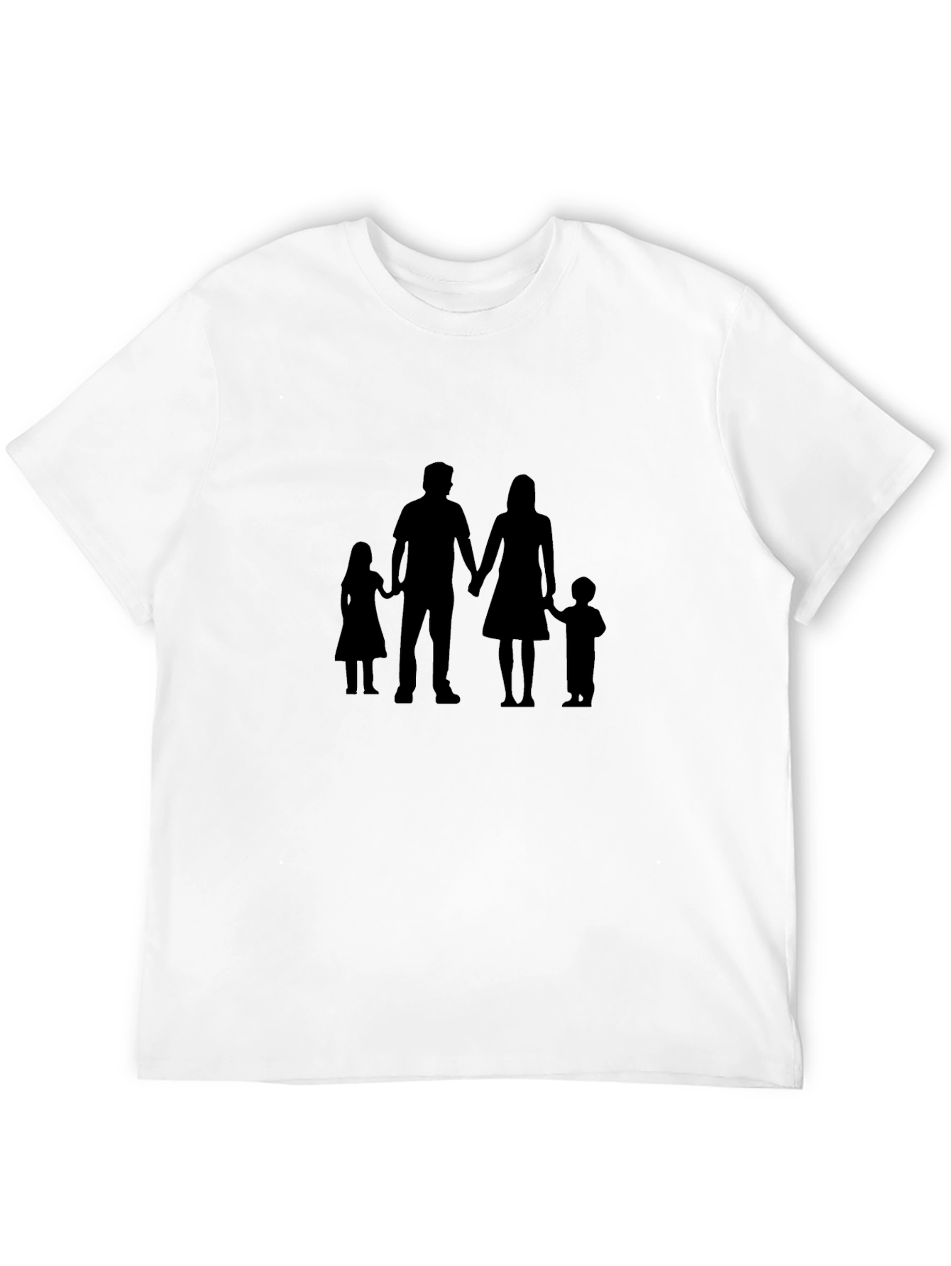 Black Family Silhouette Graphic Tee - Black Cotton Blend view 12