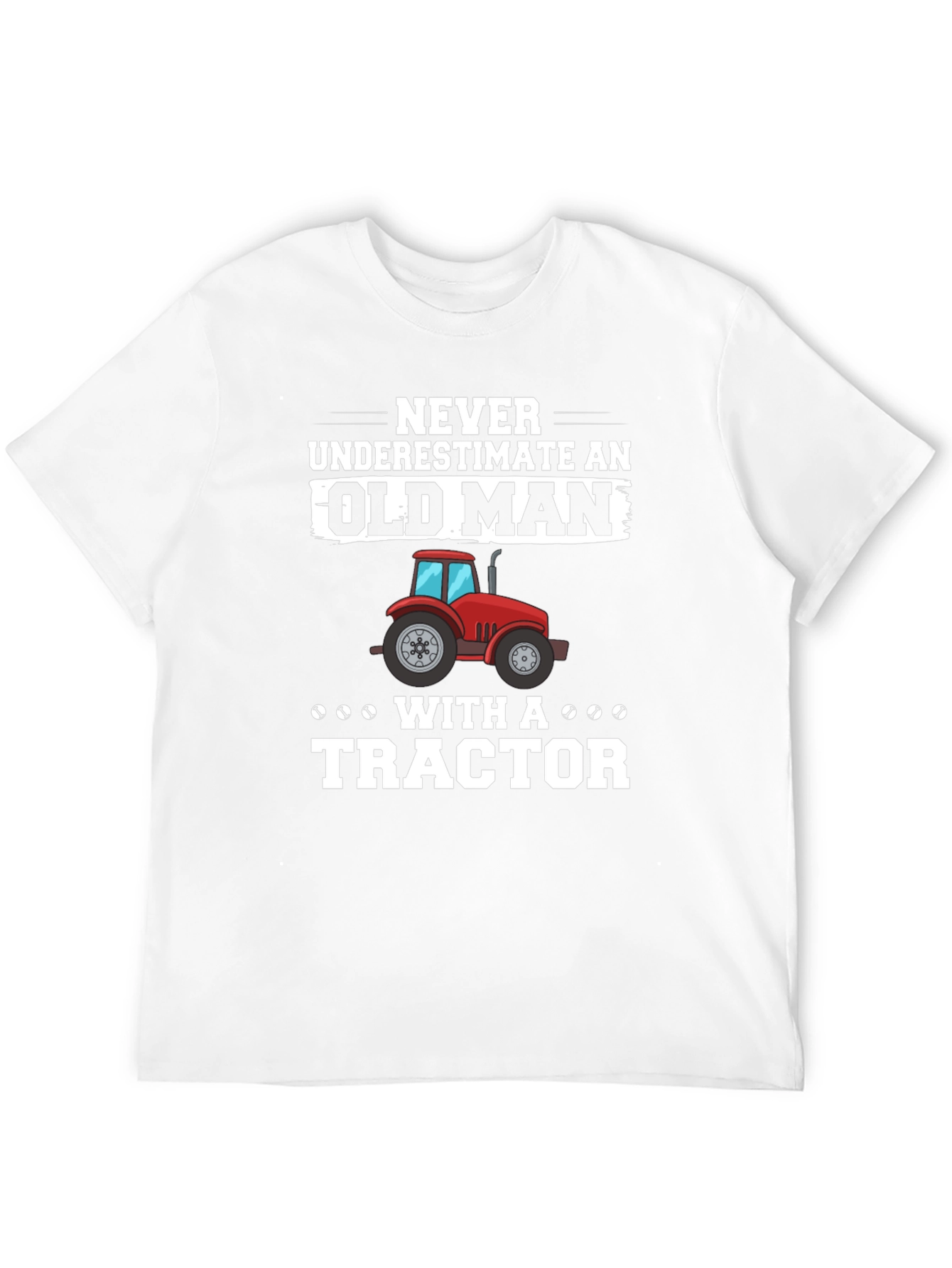 Black Old Man Tractor Graphic T-Shirt - Black view 12