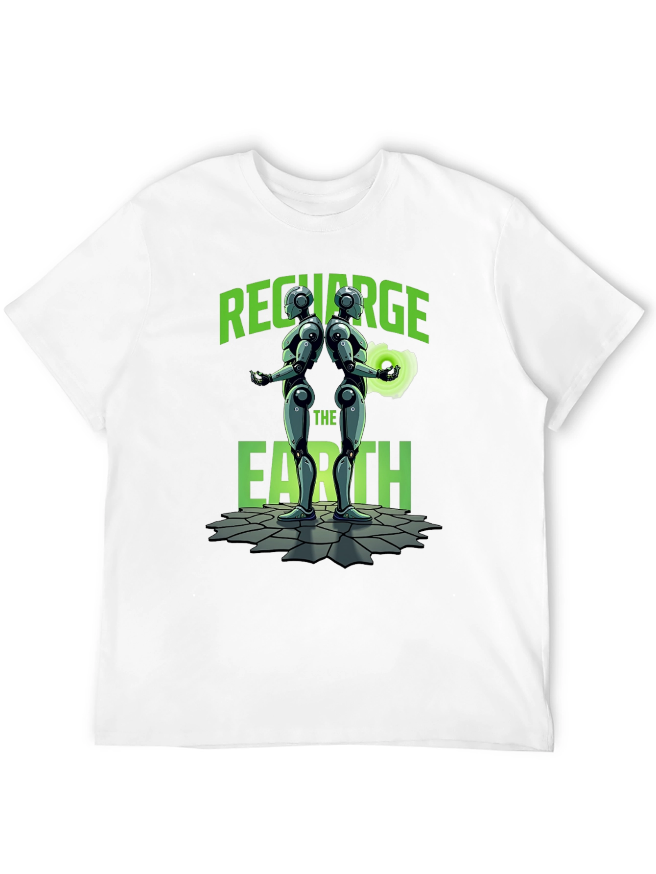 Black Recharge The Earth Graphic T-Shirt - Black view 12