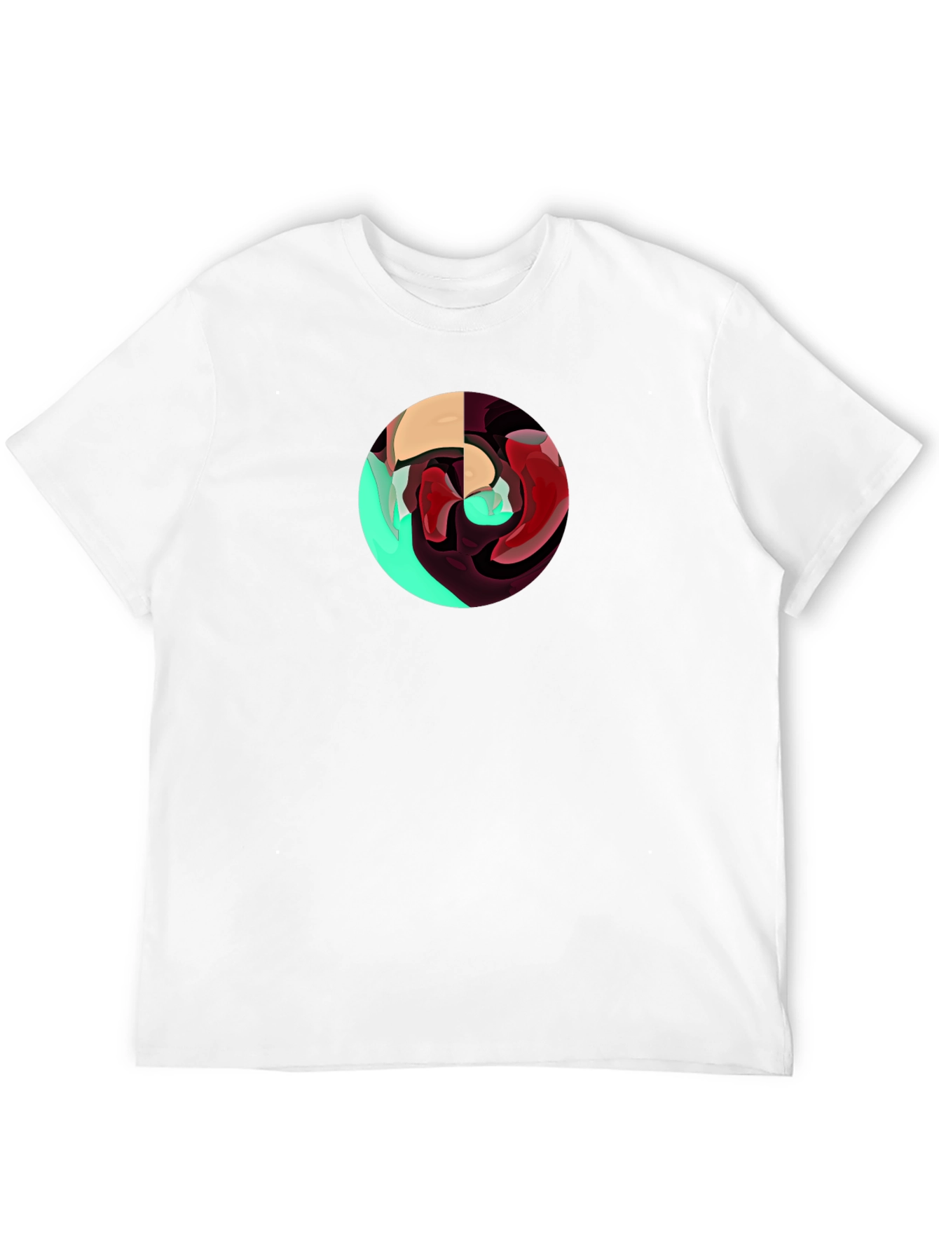 Black Abstract Graphic Print Crew Neck T-Shirt view 12