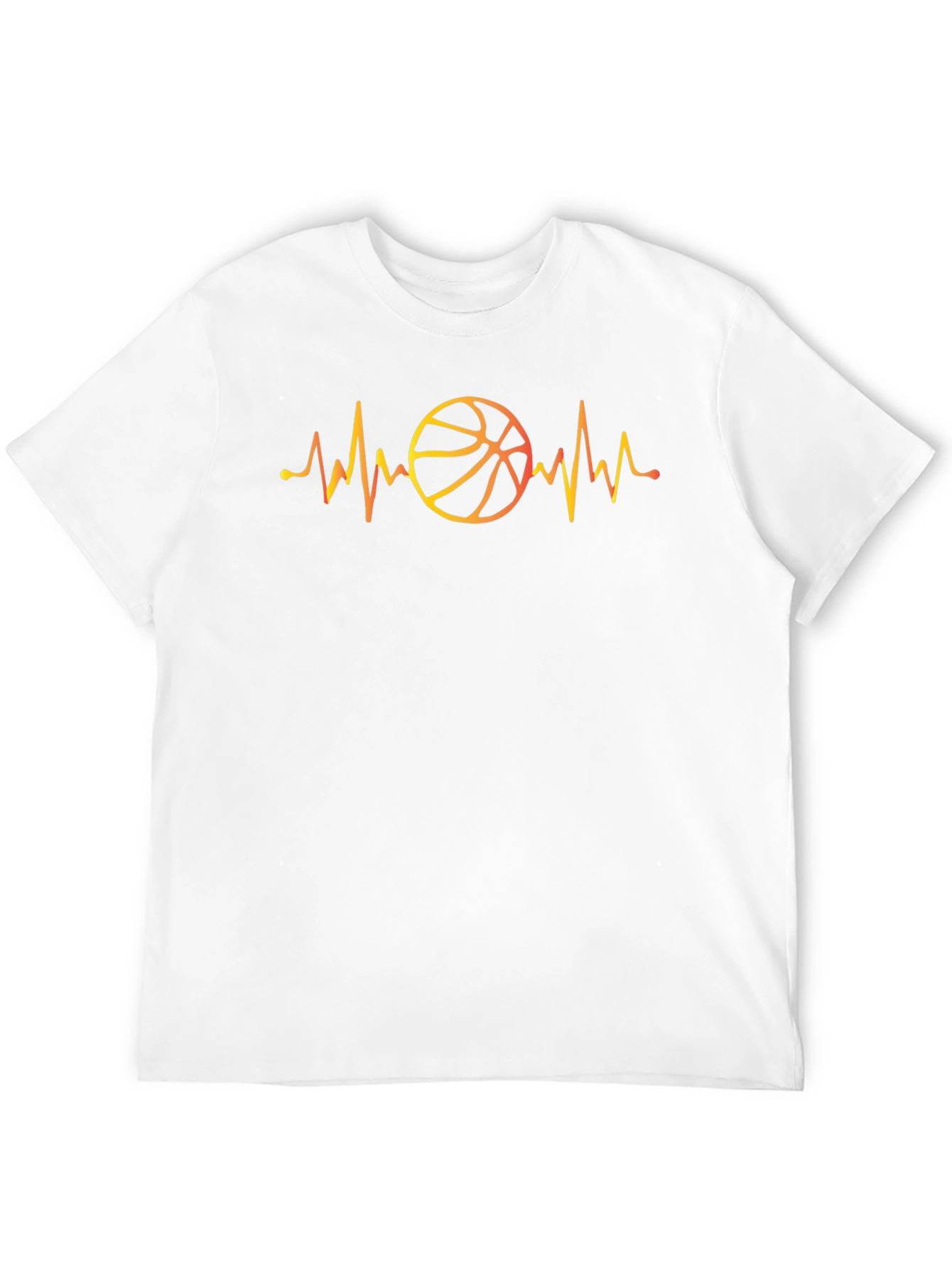 Black Basketball Heartbeat T-Shirt view 12