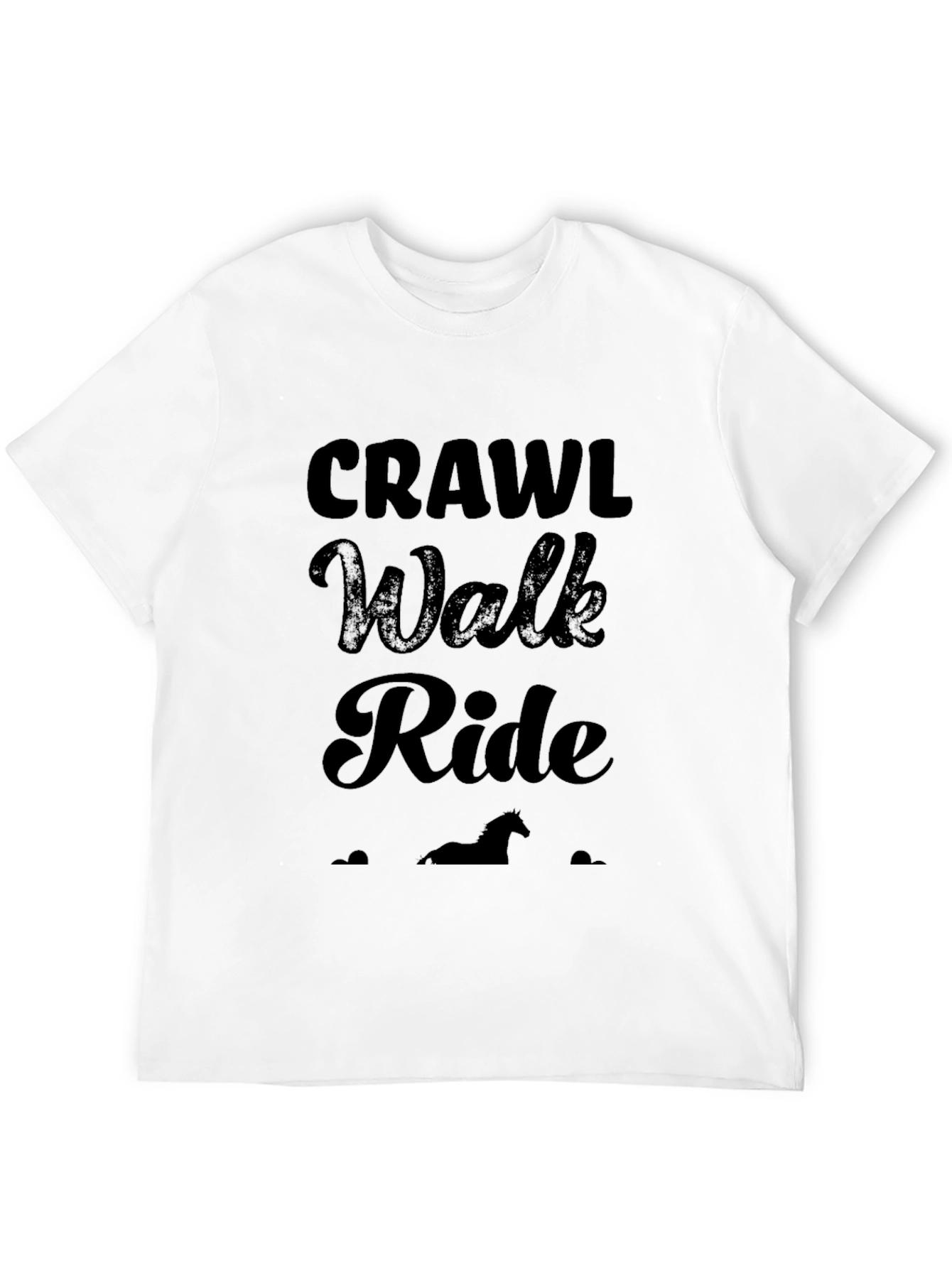 Black Crawl Walk Ride Horse Lover T-Shirt view 12