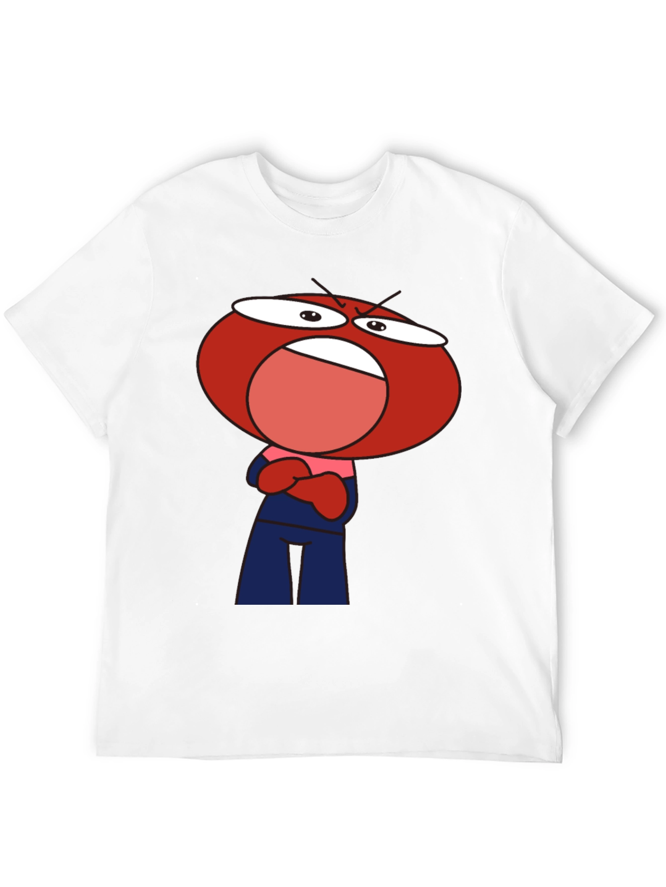Black Angry Red Head Cartoon T-Shirt view 12