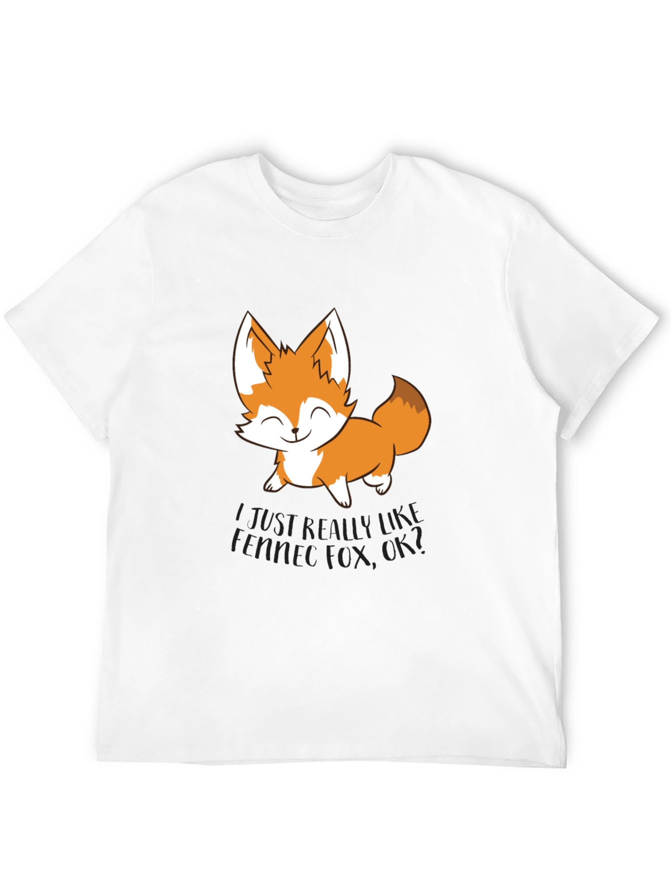 Black Cute Fox Graphic T-Shirt - Unisex Black Tee view 12