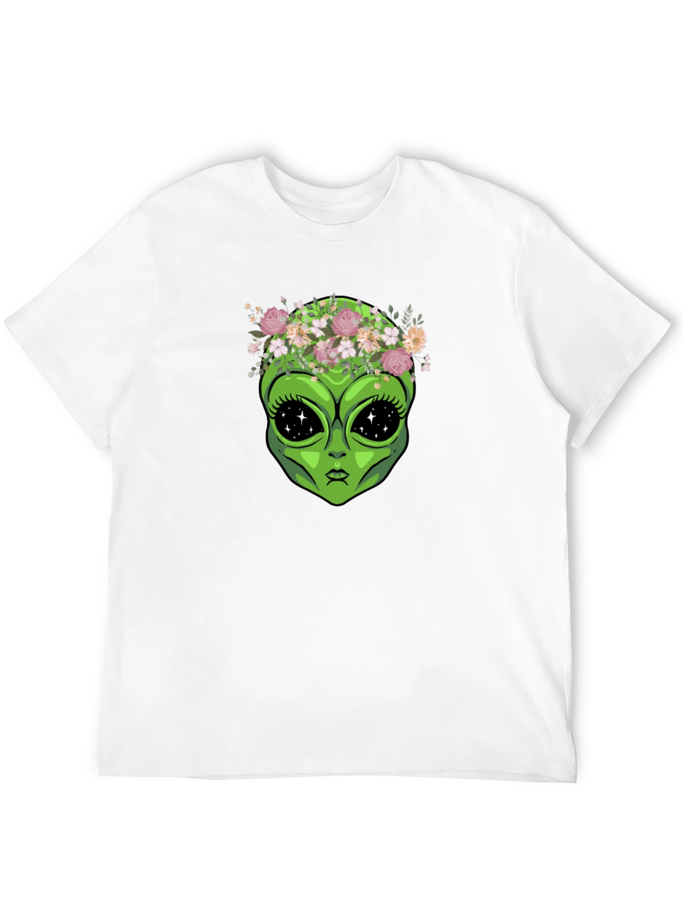 Black Alien Flower Crown Graphic Tee - Black view 12