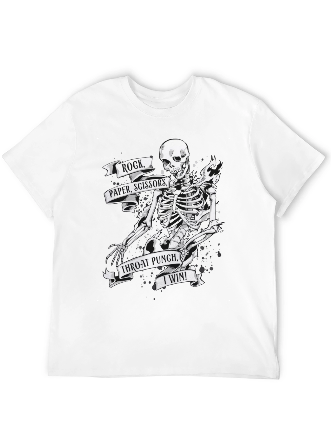 Black Rock Paper Scissors Skeleton Graphic Tee view 12