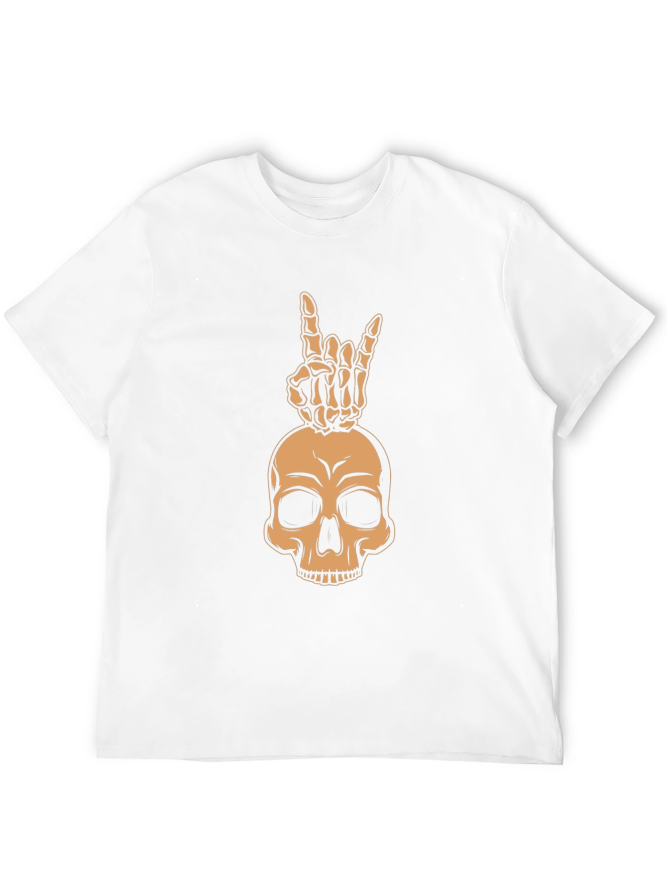Black Skull & Hand Sign Graphic Tee - Rock On! view 12