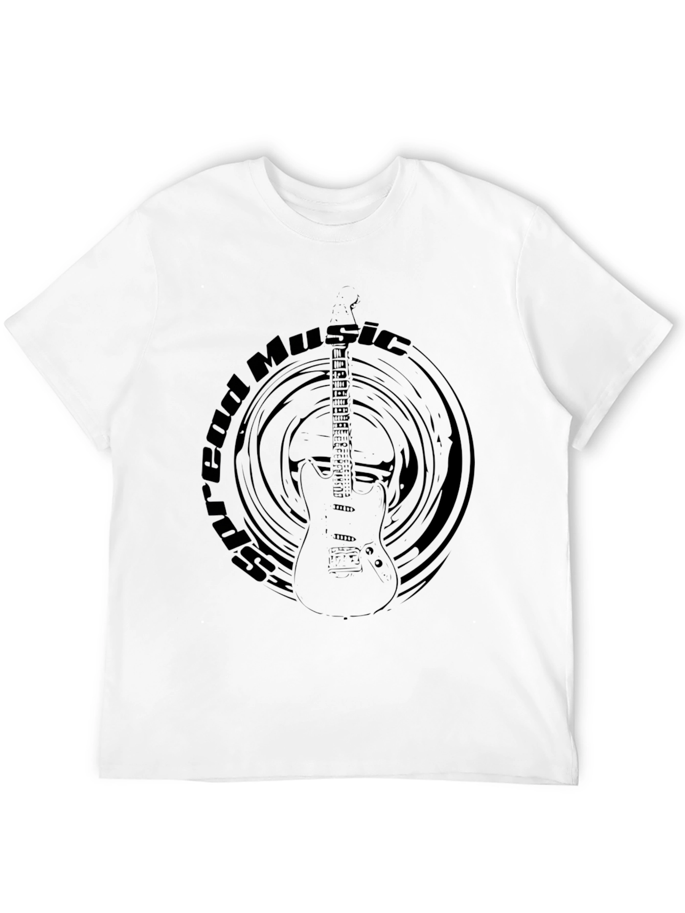 Black Guitar Music Graphic T-Shirt view 12