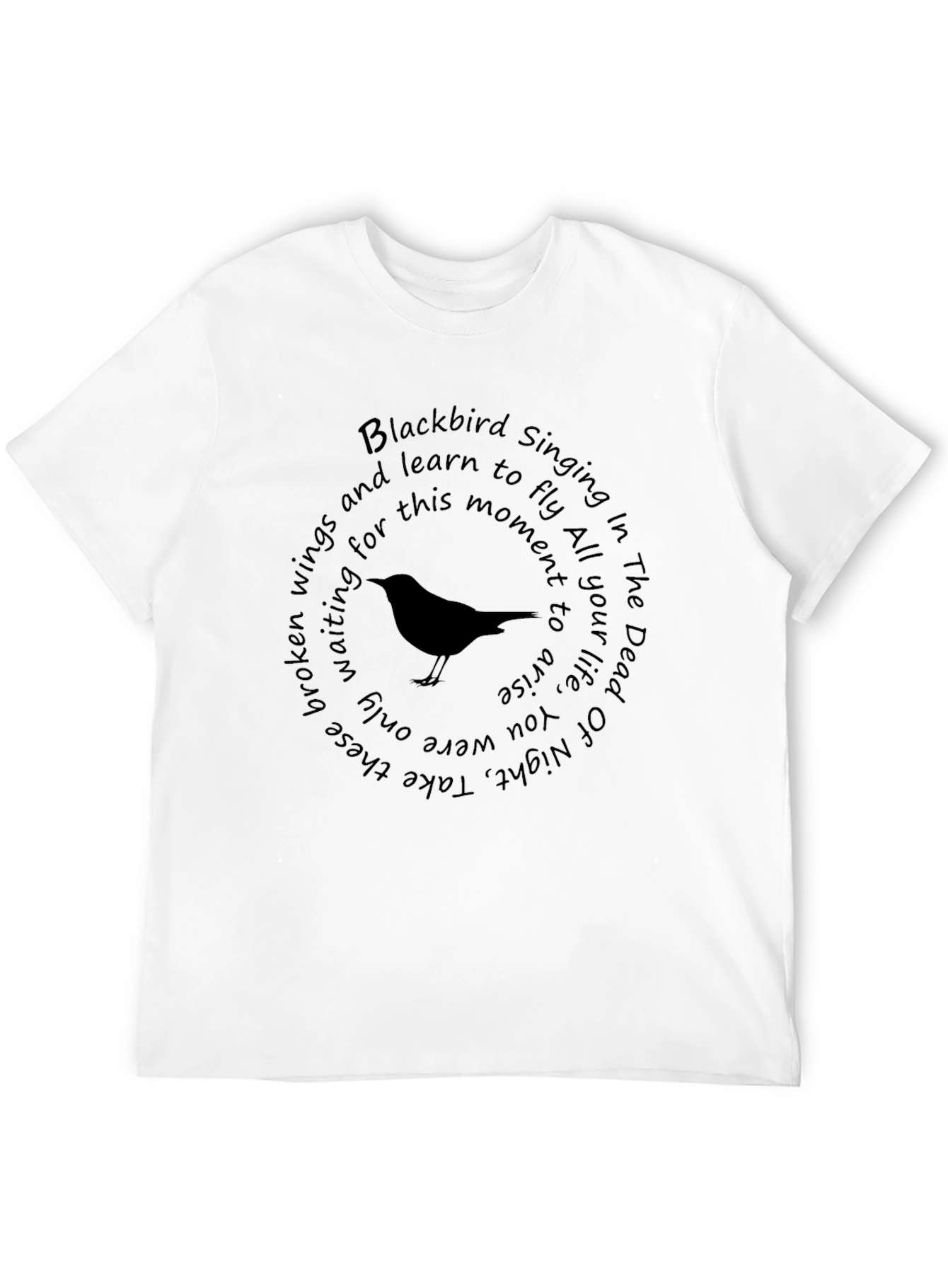 Black Blackbird Song Lyrics Graphic Tee view 12