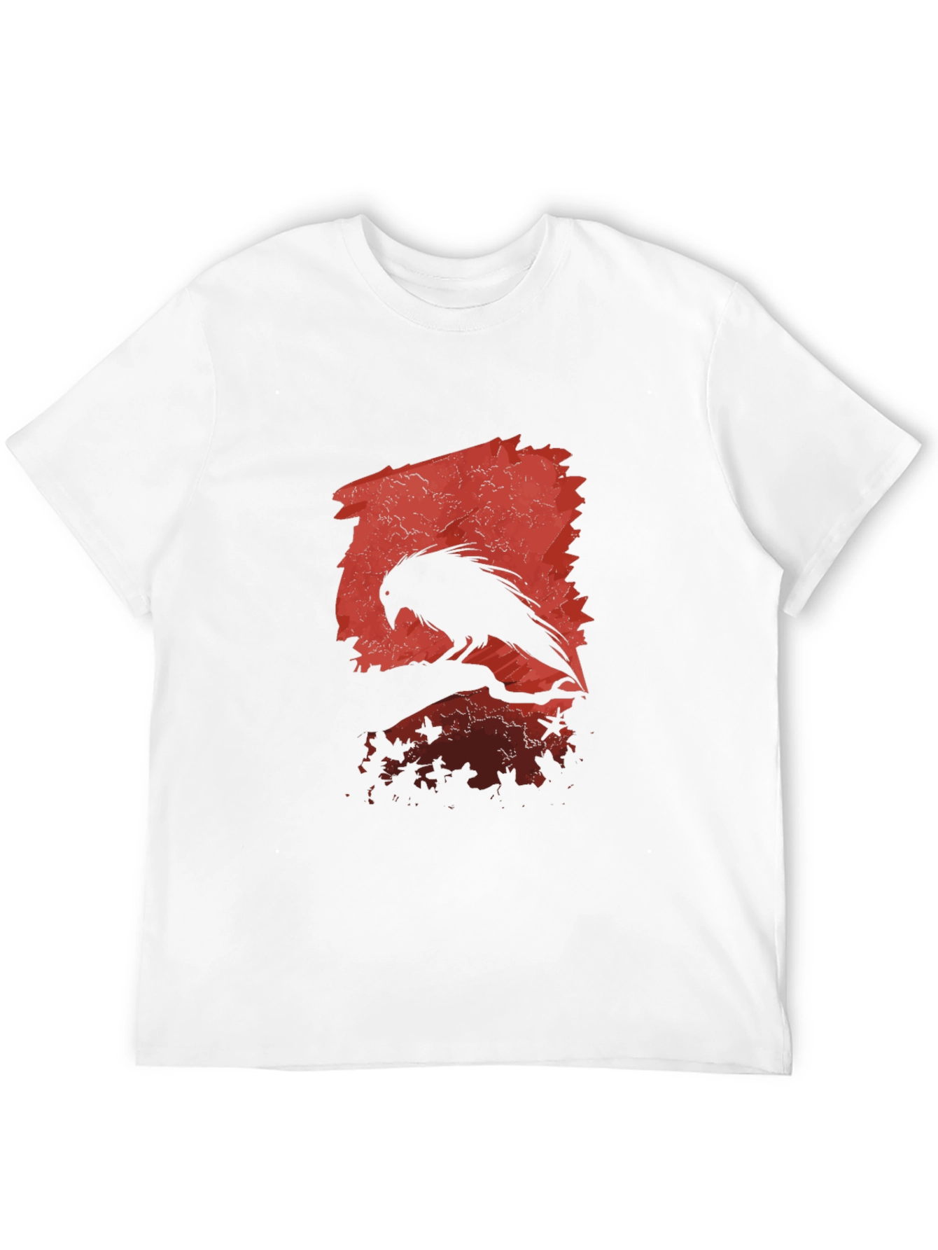 Black Raven Silhouette Graphic Black T-Shirt view 12