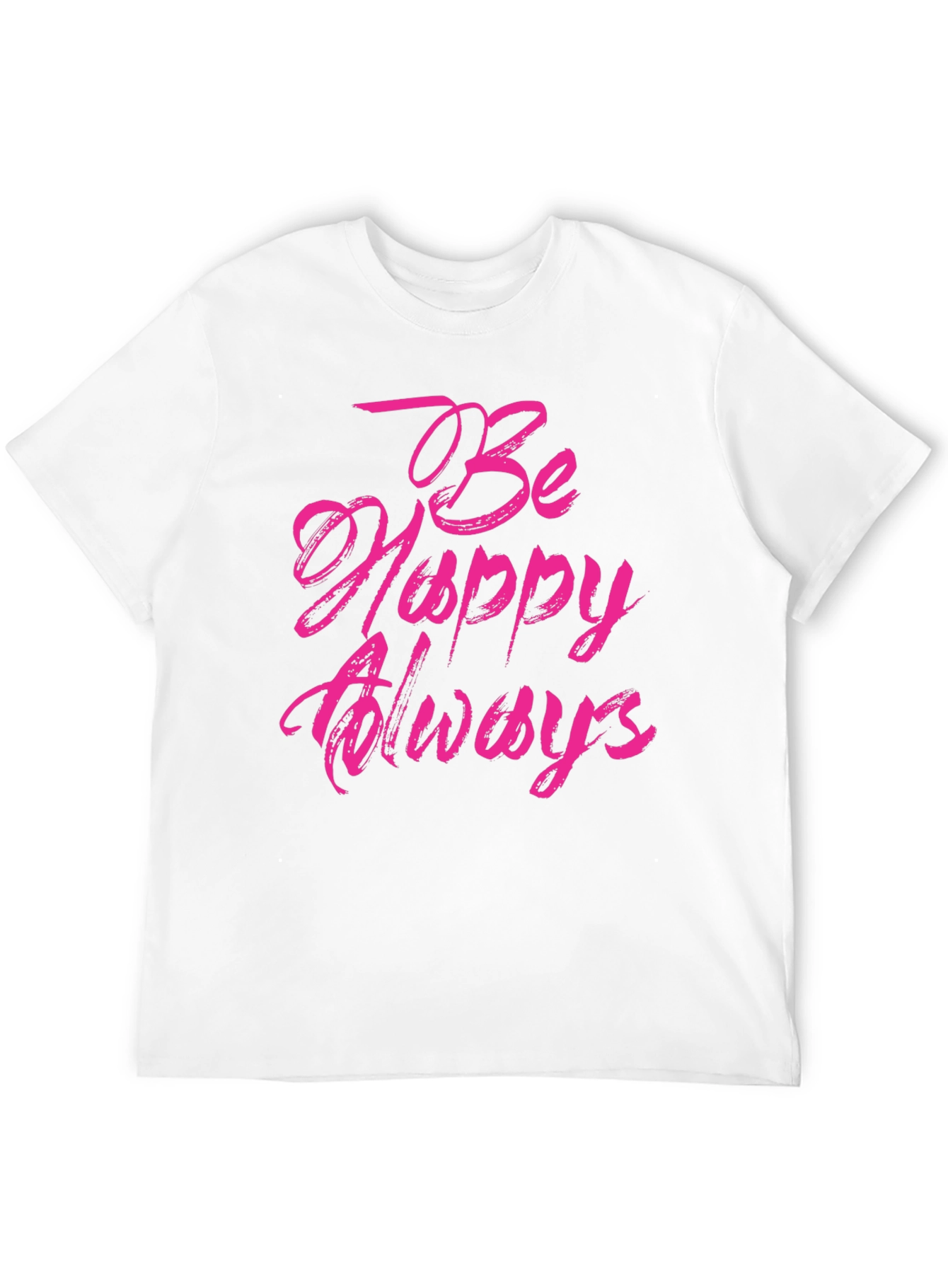 Black Be Happy Always Black Graphic Tee view 12