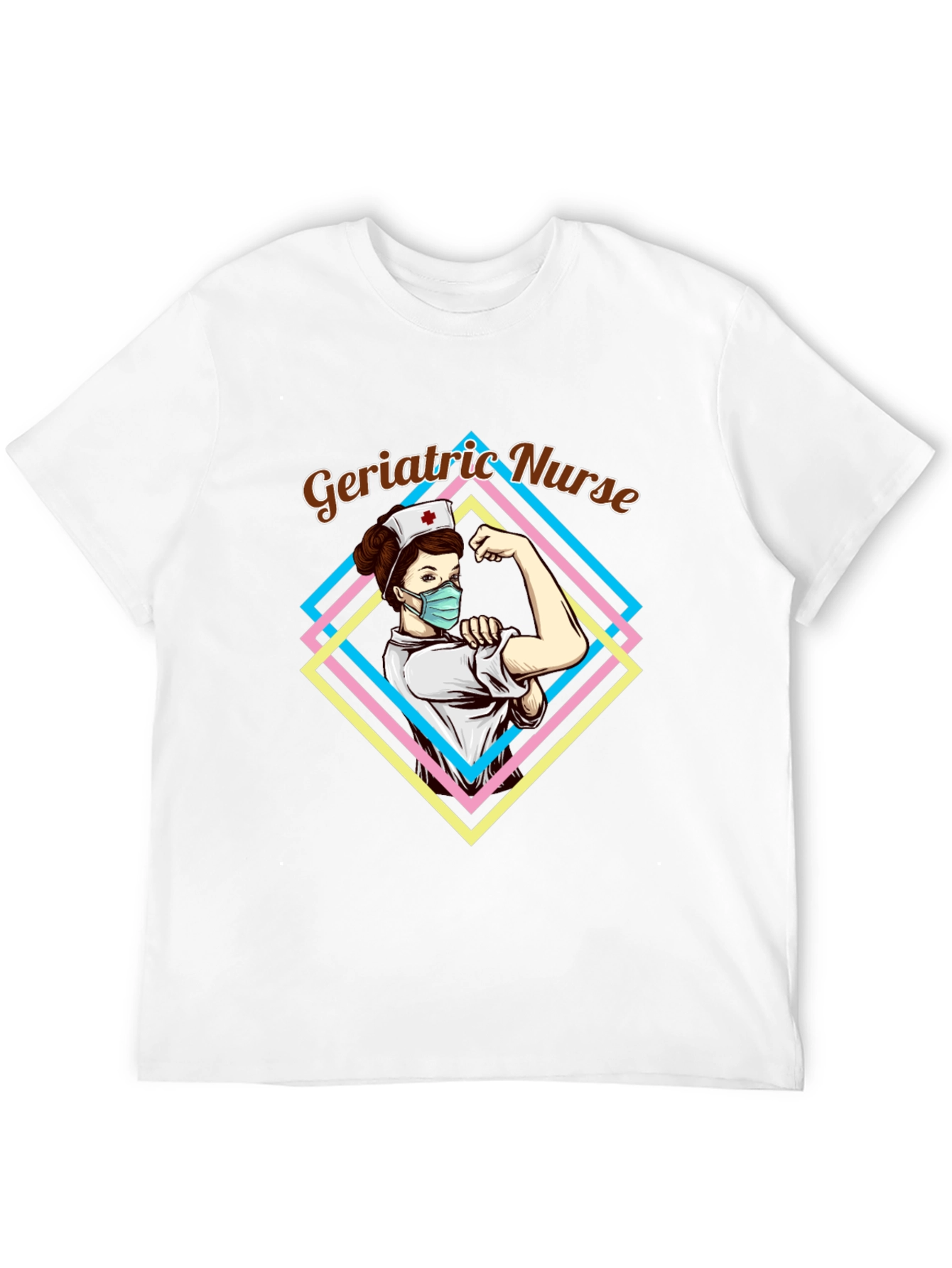 Black Geriatric Nurse Graphic T-Shirt - Black view 12