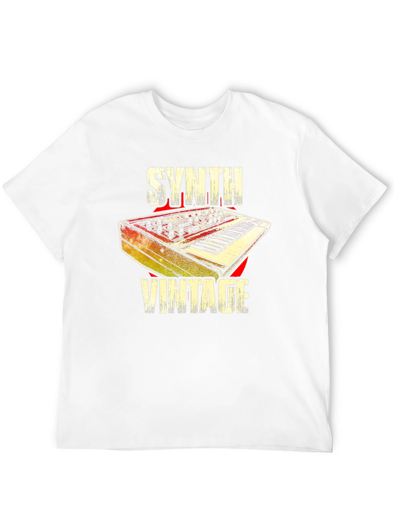 Black Synth Vintage T-Shirt Retro Keyboard view 12