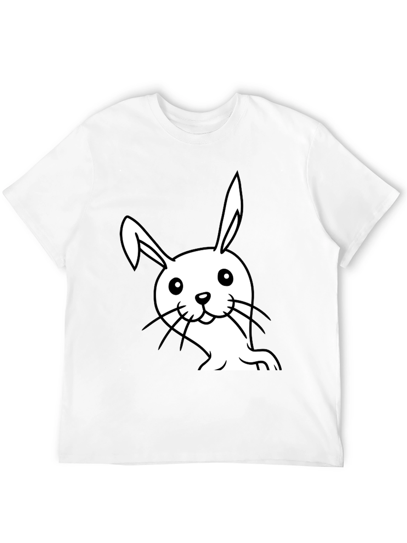 Black Cute Bunny Graphic Black T-Shirt view 12