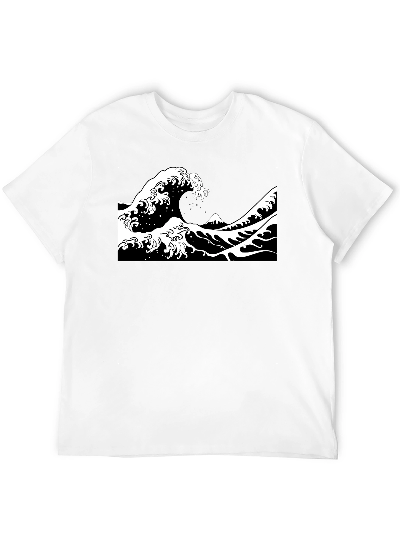 Black Great Wave Graphic Tee - Black view 12
