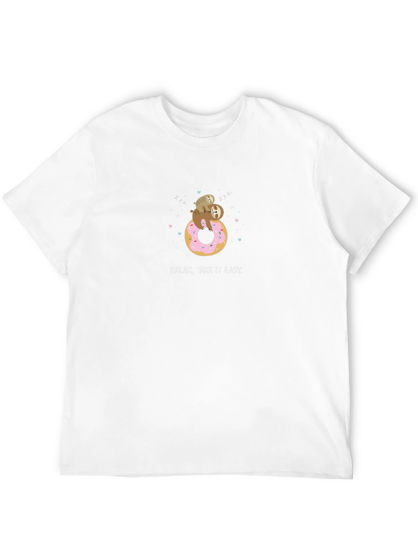 Black Relax Take It Easy Sloth Donut T-Shirt view 12