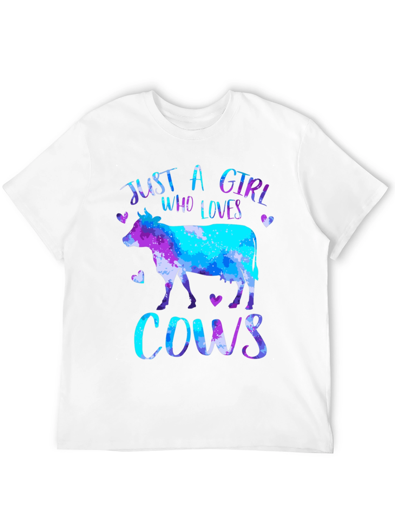 Black Just a Girl Who Loves Cows T-Shirt view 12