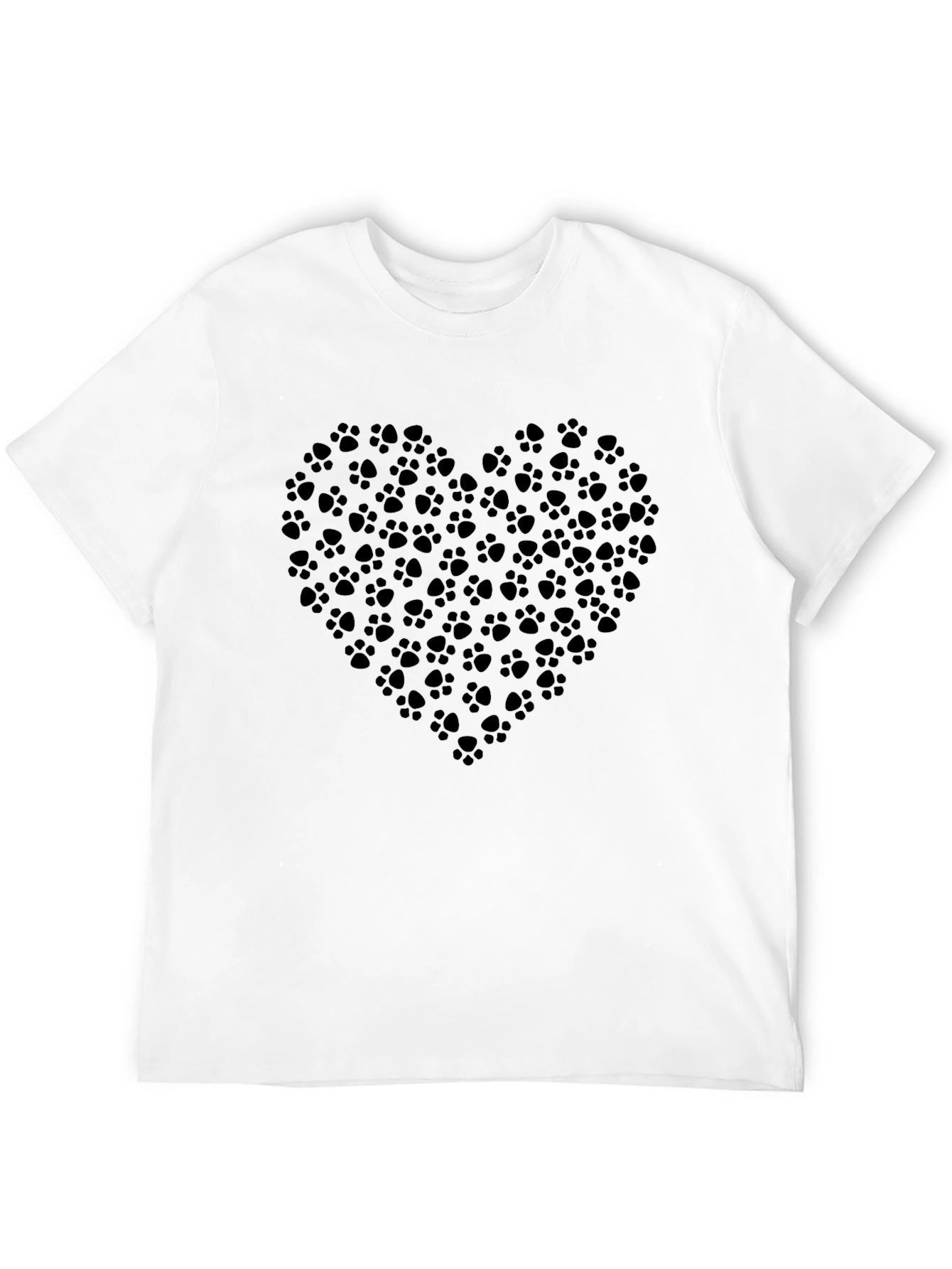 Black Paw Print Heart T-Shirt - Black view 12
