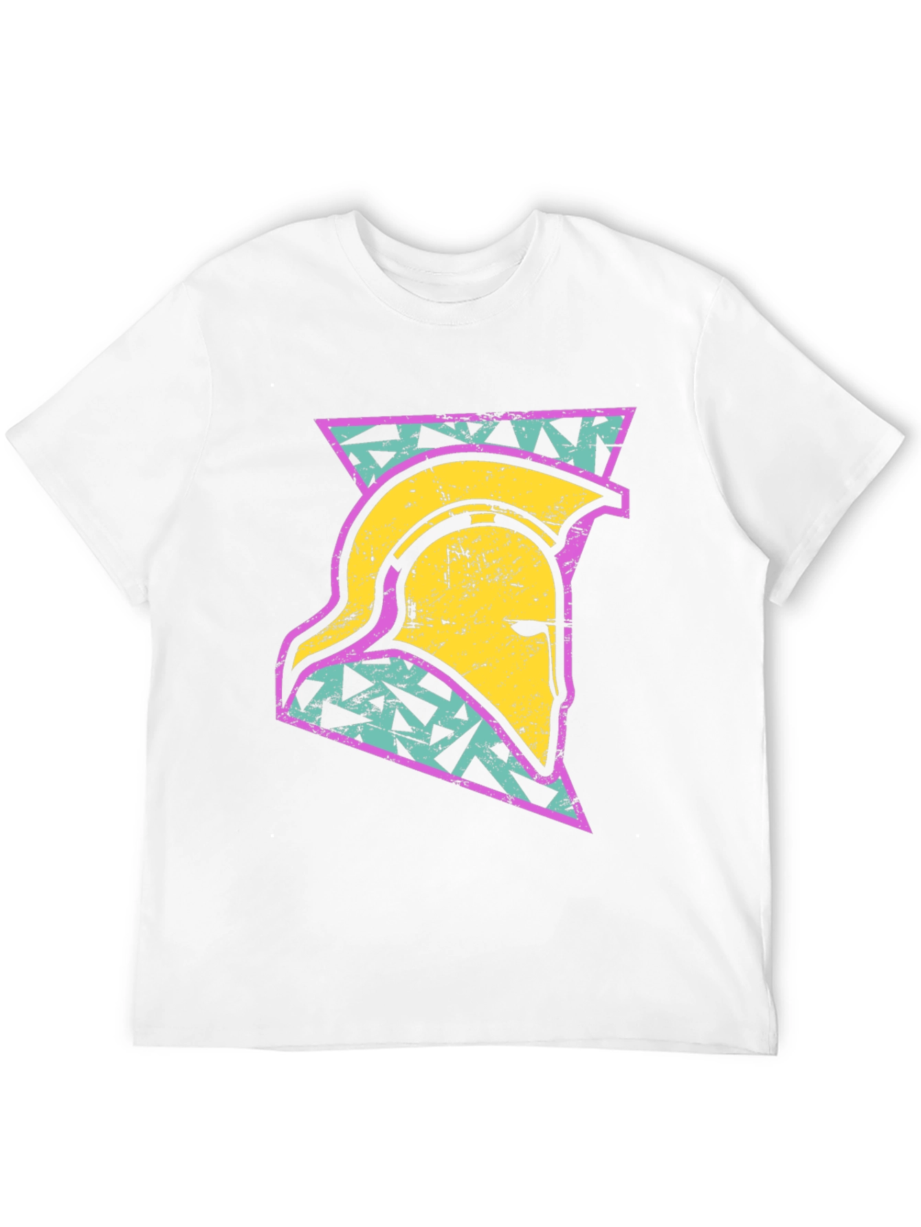 Black Retro Spartan Helmet Graphic T-Shirt view 12