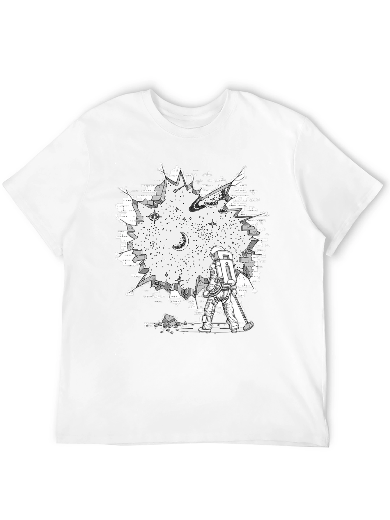 Black Astronaut Wall Break Graphic T-Shirt view 12