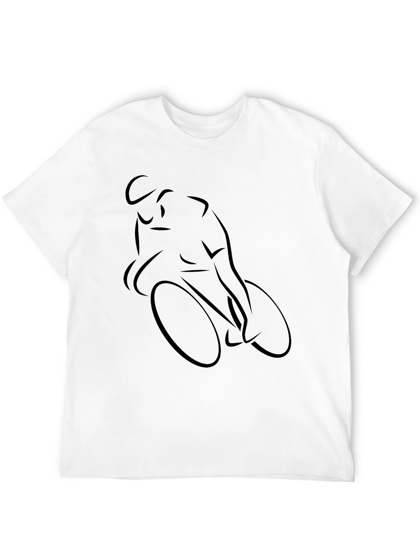 Black Men's Black Cycling Silhouette T-Shirt view 12