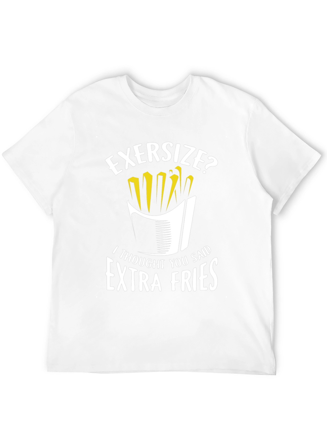 Black Funny 'Extra Fries' Graphic T-Shirt view 12