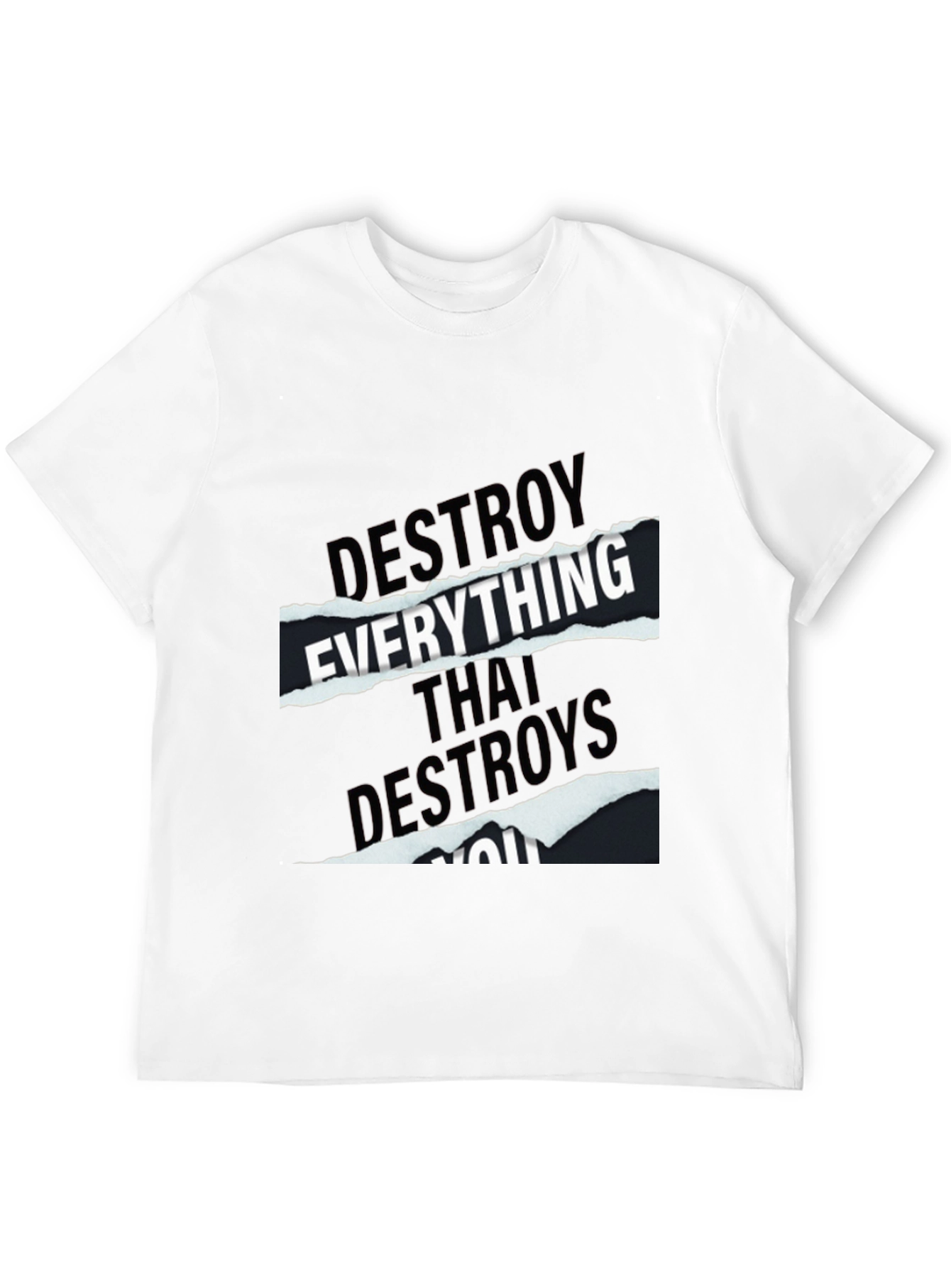 Black Destroy Everything Graphic Tee - Black Cotton T-Shirt view 12
