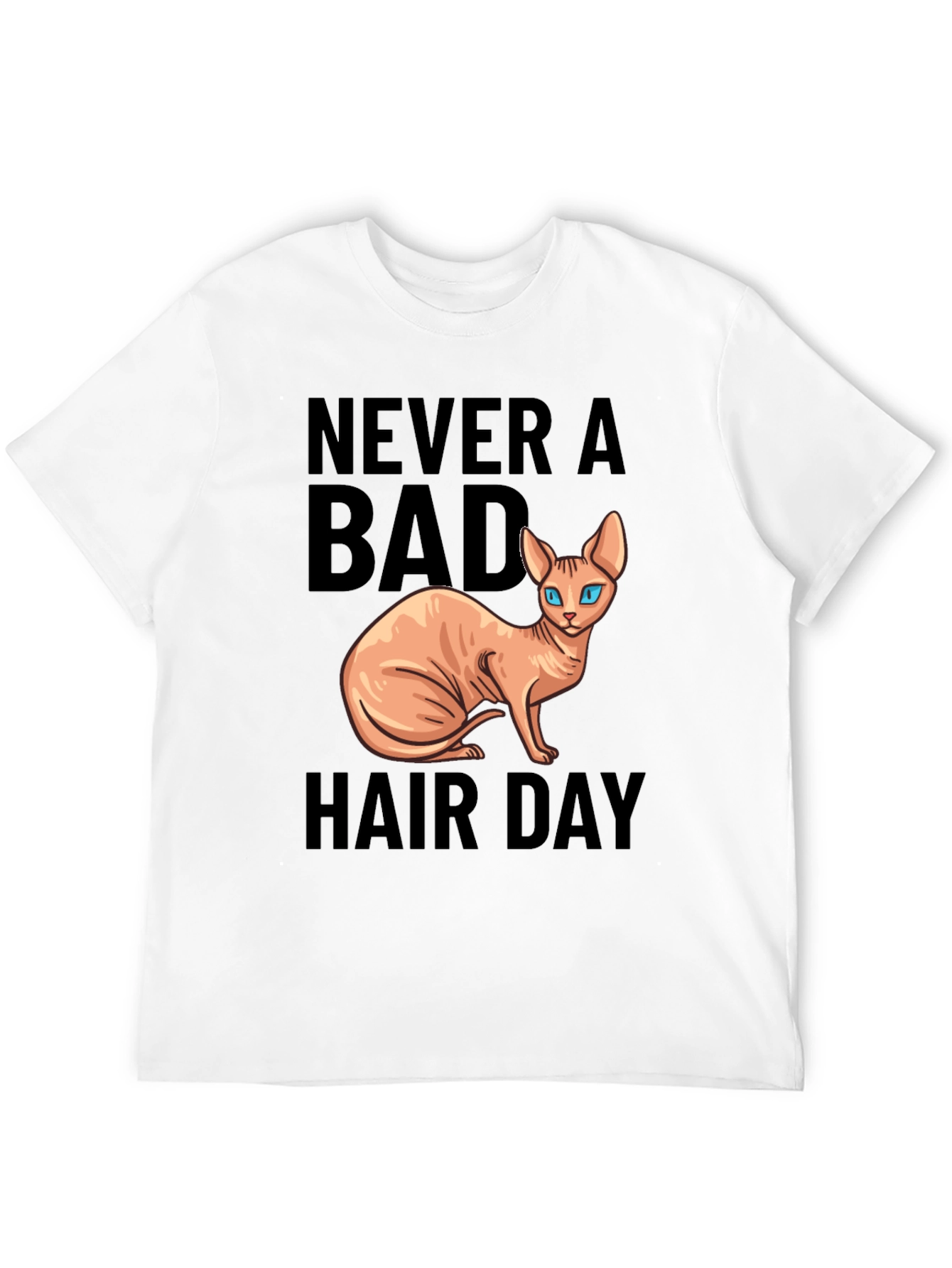 Black Never a Bad Hair Day Cat T-Shirt view 12