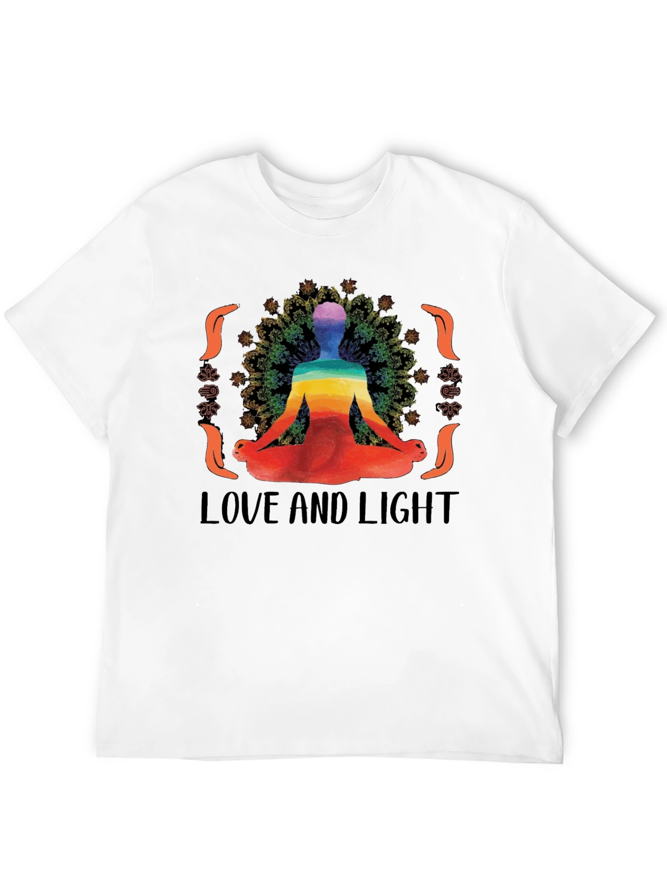 Black Yoga Love and Light Graphic Tee - Black Cotton Blend view 12