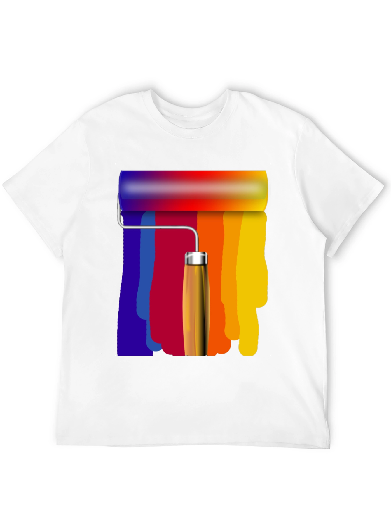 Black Colorful Paint Roller Graphic Tee - Artistic Design view 12