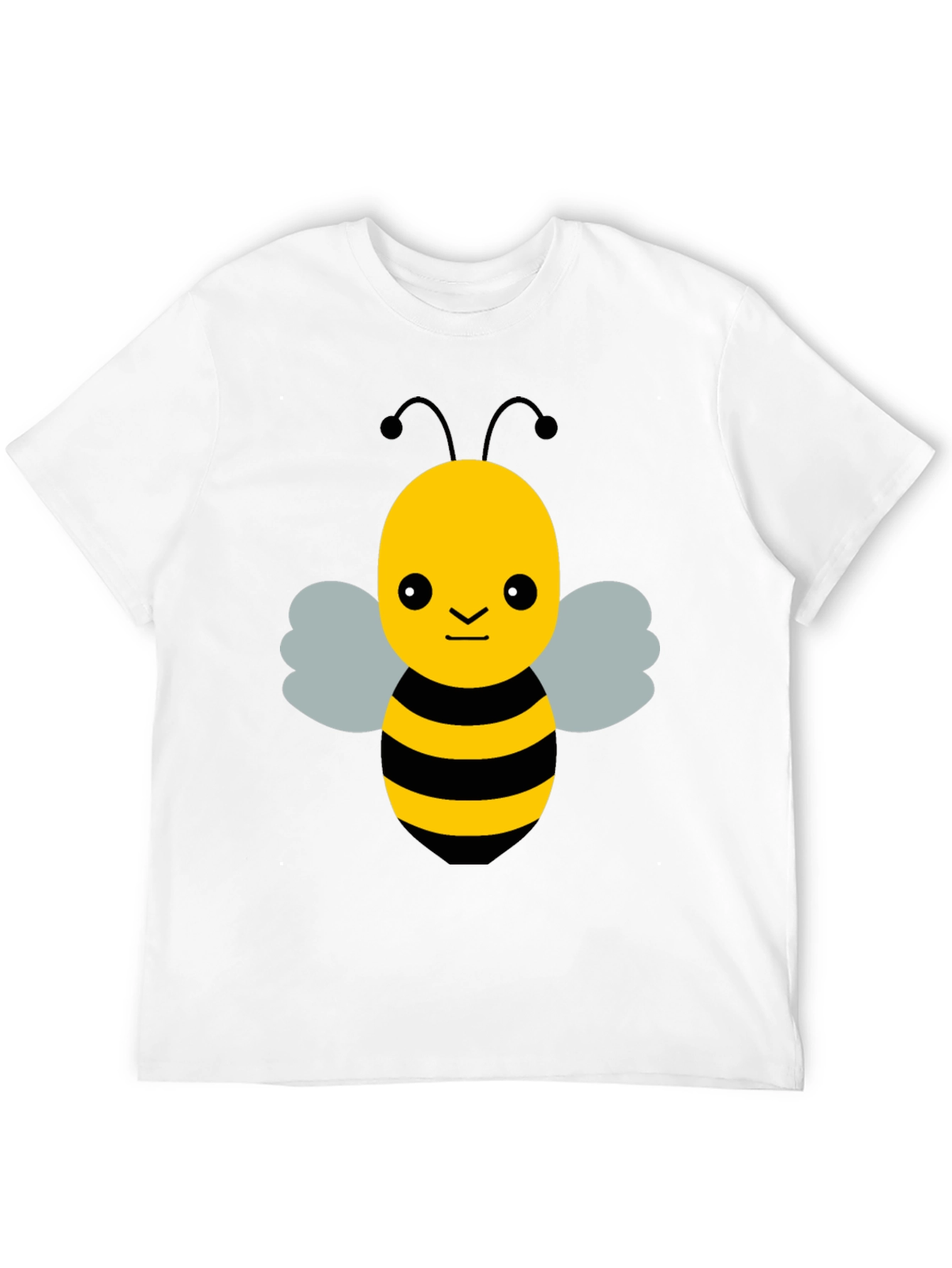 Black Cute Cartoon Bee Graphic Black T-Shirt view 12