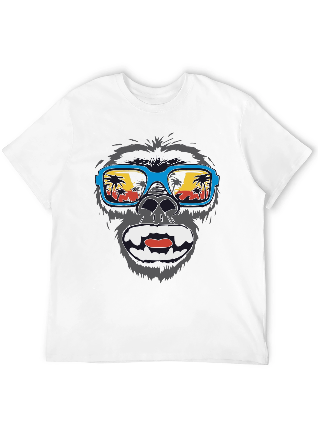 Black Cool Gorilla Beach T-Shirt - Summer Vibes view 12