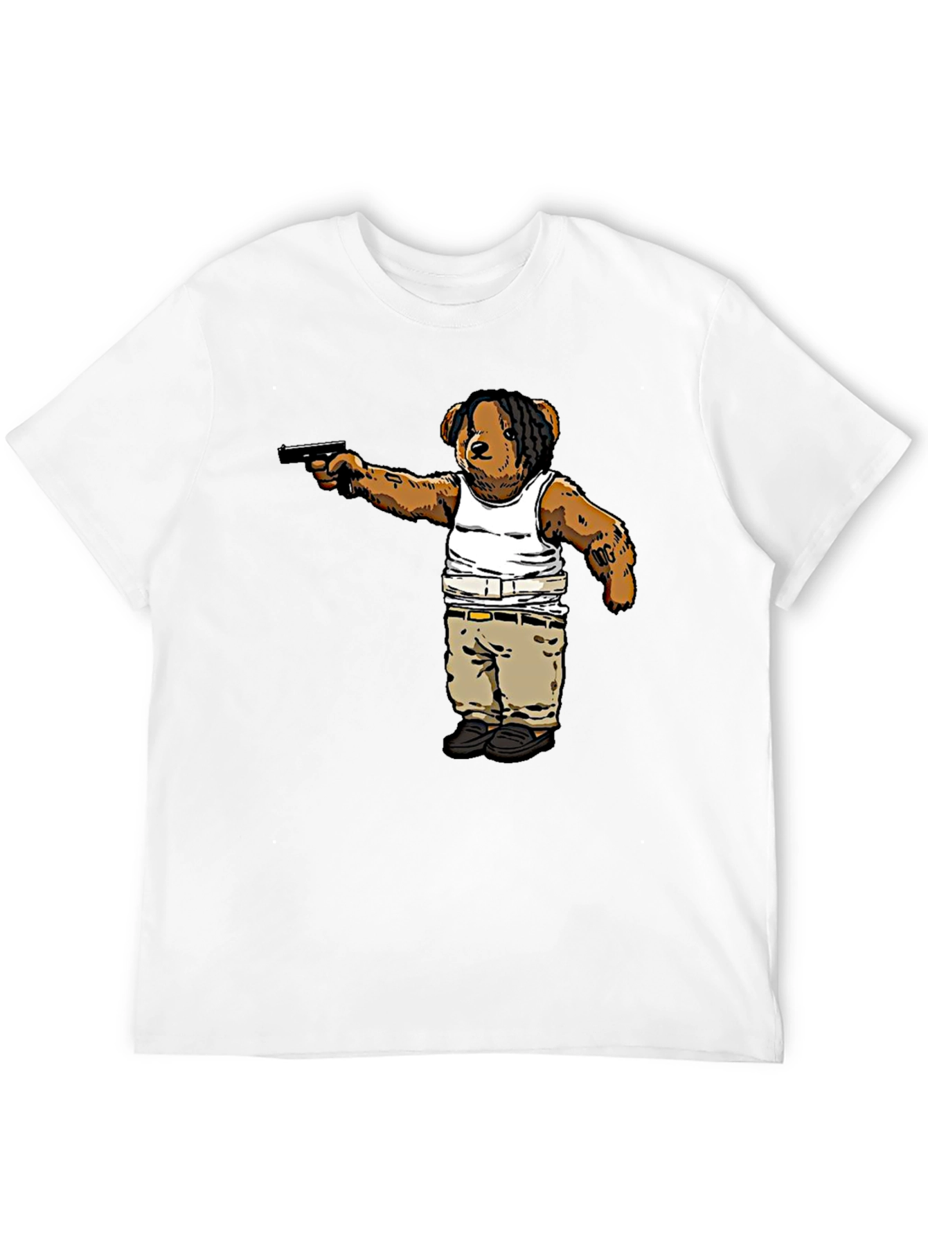 Black Gangster Teddy Bear Graphic T-Shirt view 12