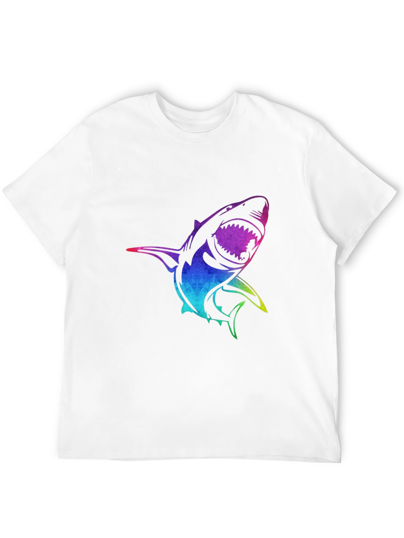 Black Rainbow Shark Graphic Black T-Shirt view 12