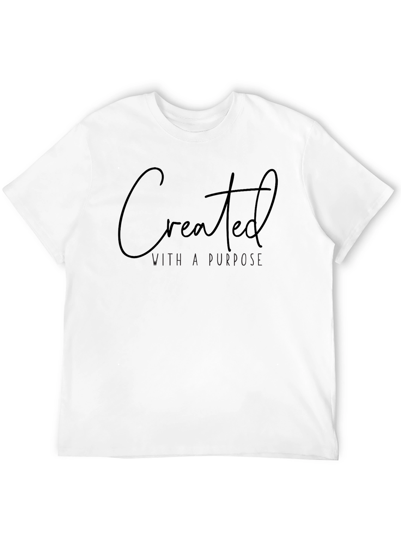 Black Created With a Purpose Black Graphic T-Shirt view 12