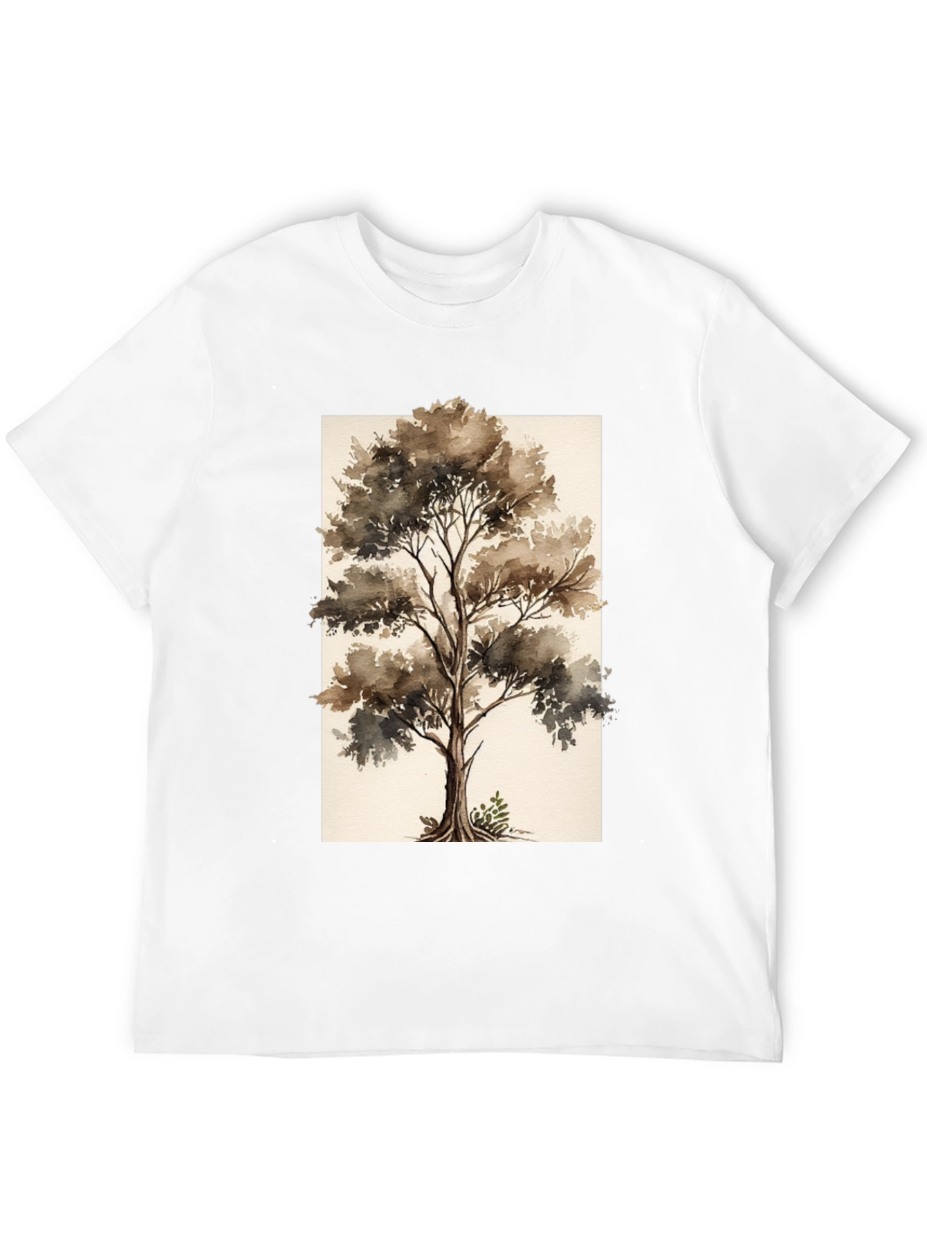 Black Watercolor Tree Graphic Black Tee view 12