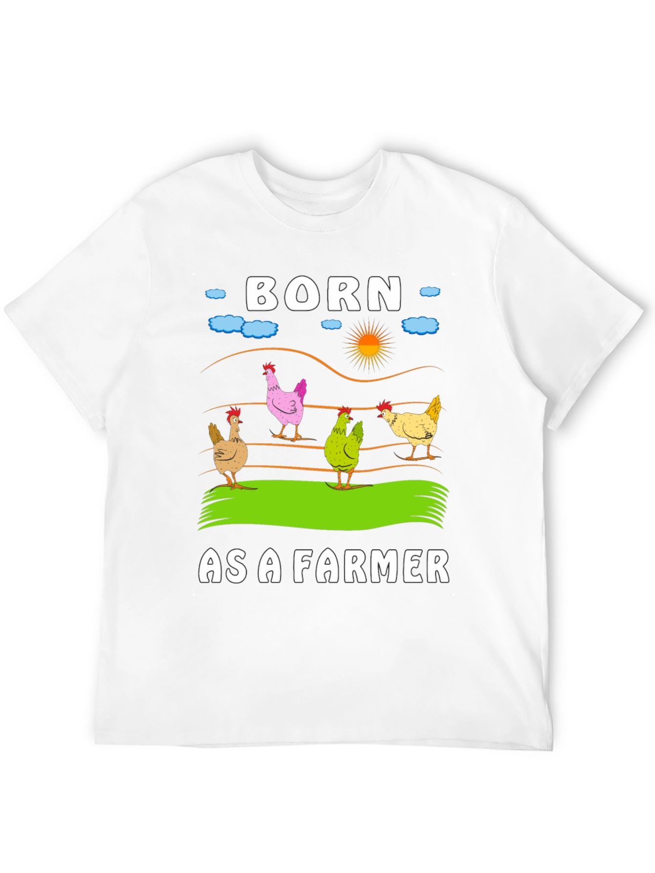 Black Born as a Farmer T-Shirt - Chicken Design view 12