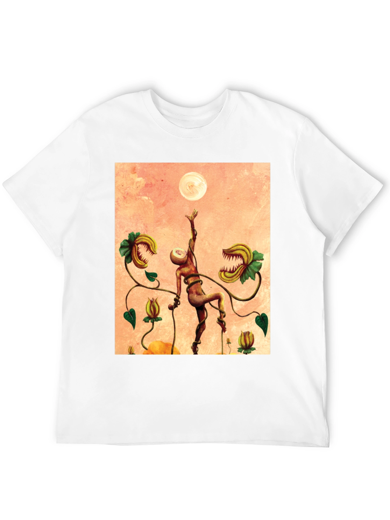 Black Surreal Venus Flytrap Graphic Tee - Unique Art Shirt view 12