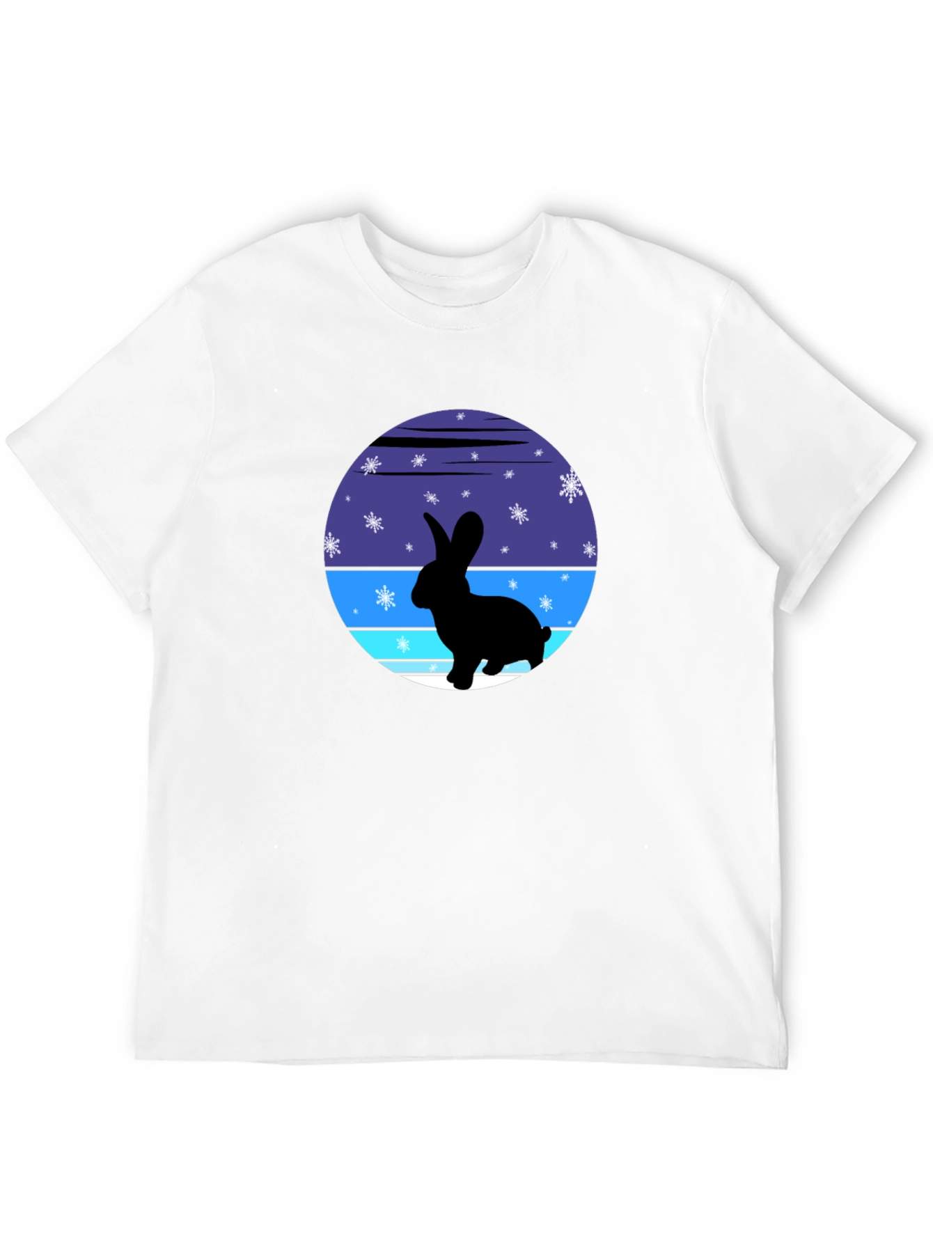 Black Winter Rabbit Graphic Tee - Soft Cotton Blend view 12