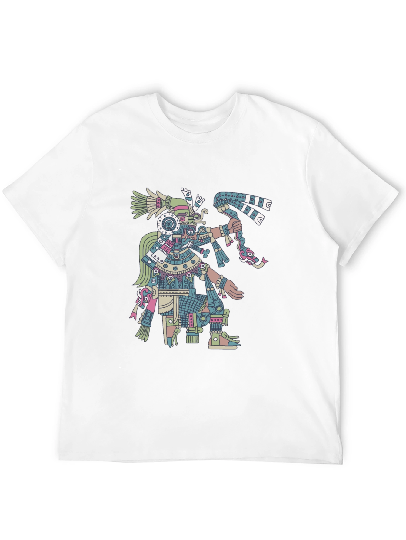 Black Aztec Warrior Graphic T-Shirt - Black view 12