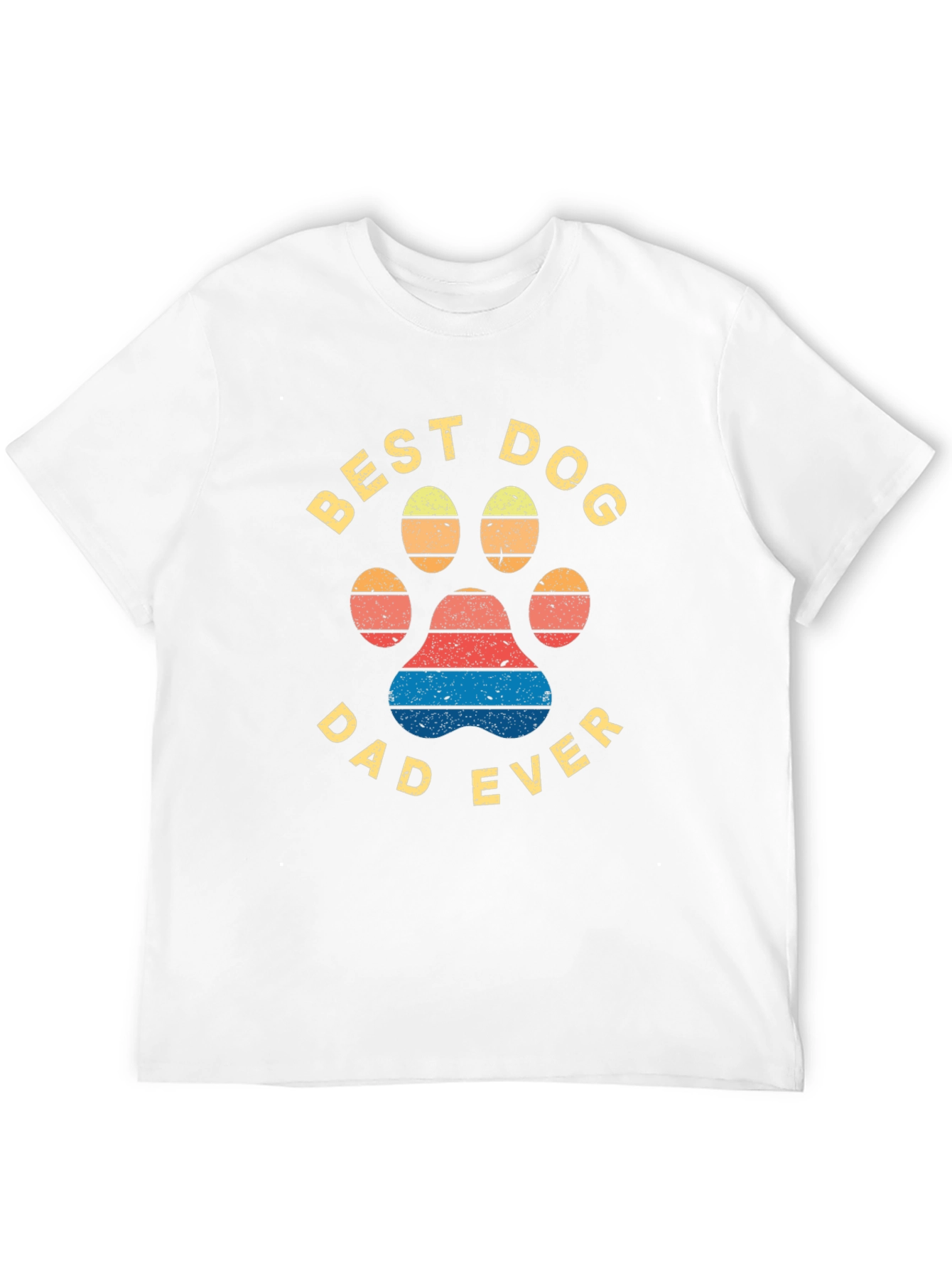 Black Best Dog Dad Ever T-Shirt - Black, Paw Print Design view 12